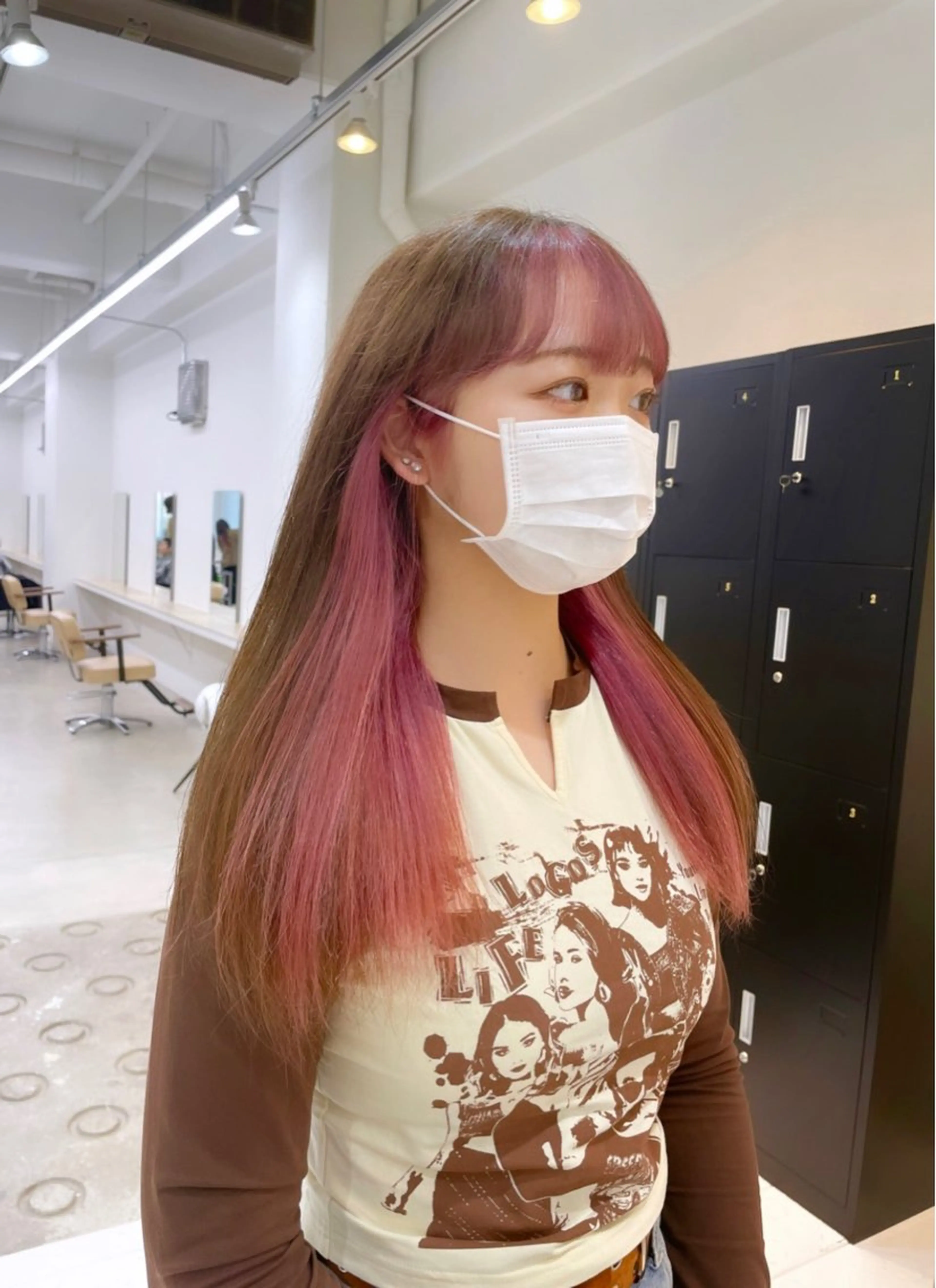 ロング カラー ベージュカラー ブリーチ ブラウンカラー ケアブリーチ インナーカラー ヘアカラー トリートメント 暖色カラー🍒 ケアブリーチ/akiのヘアスタイル