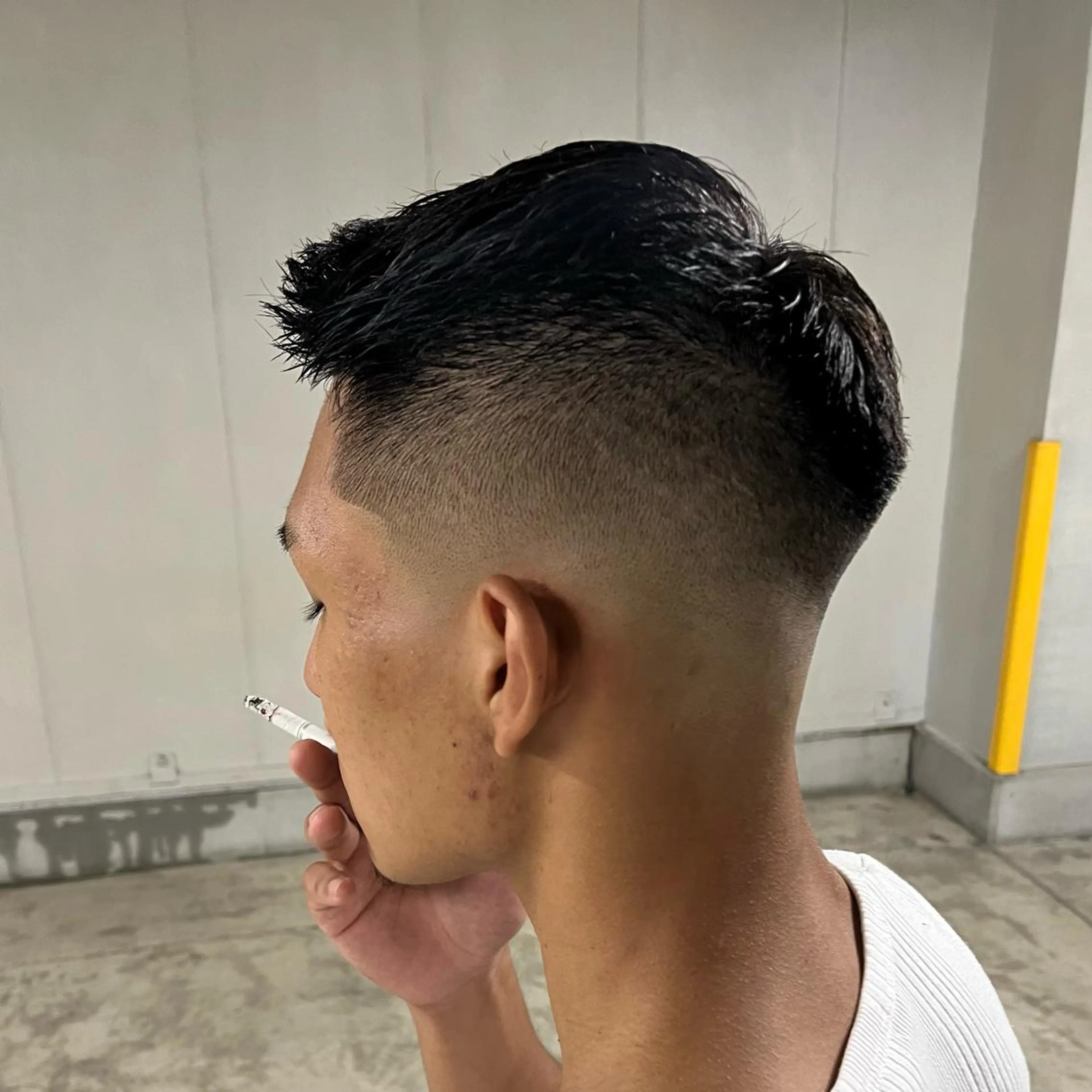 ショート メンズ フェードカット メンズパーマ スキンフェード スペインカール カット 立川/メンズパーマ 厚進太郎のヘアスタイル