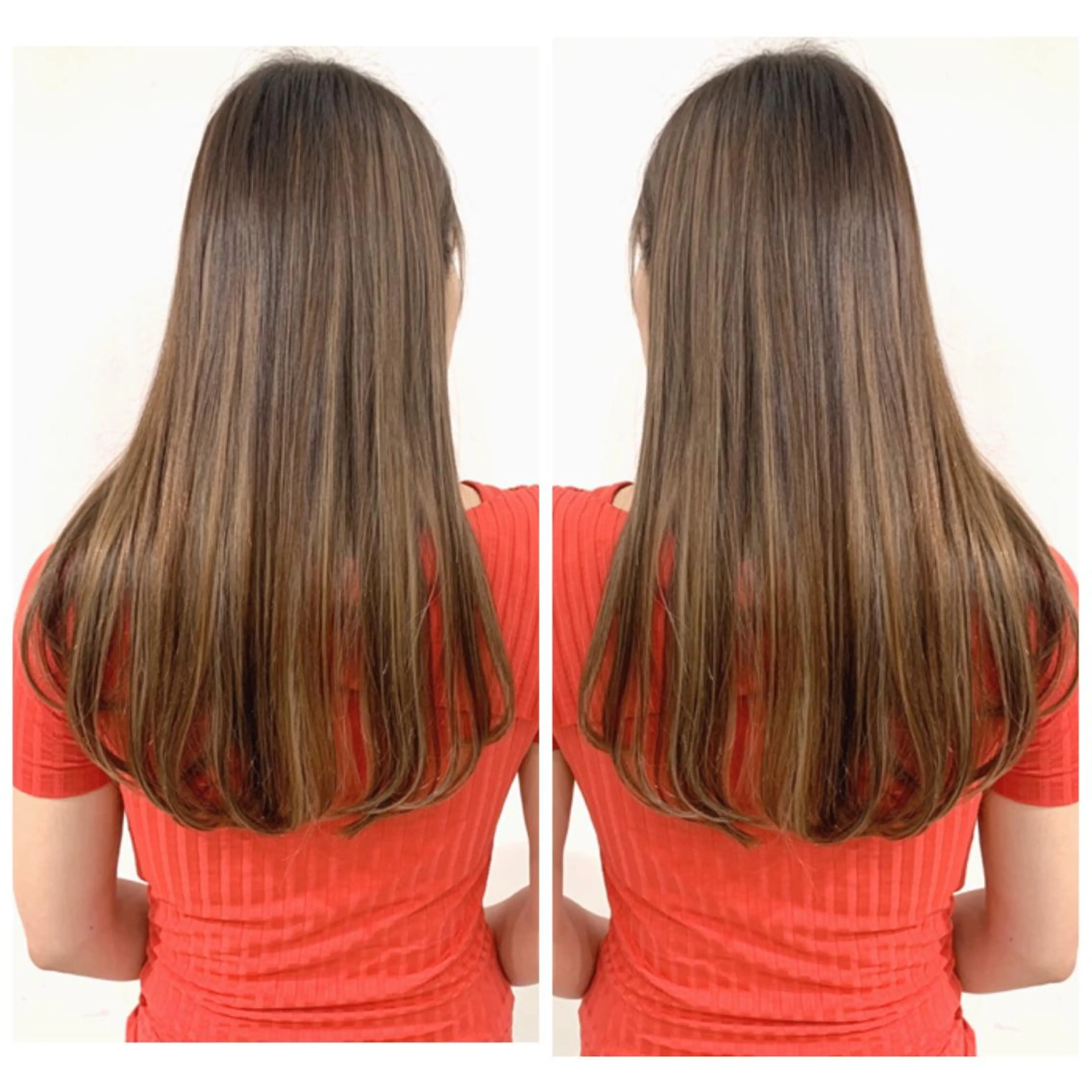 ロング カラー アッシュ バレイヤージュ ブリーチ デザインカラー グレージュ カット ヘアカラー トリートメント 京都大人女性ショート 徒歩1分/秋山のヘアスタイル