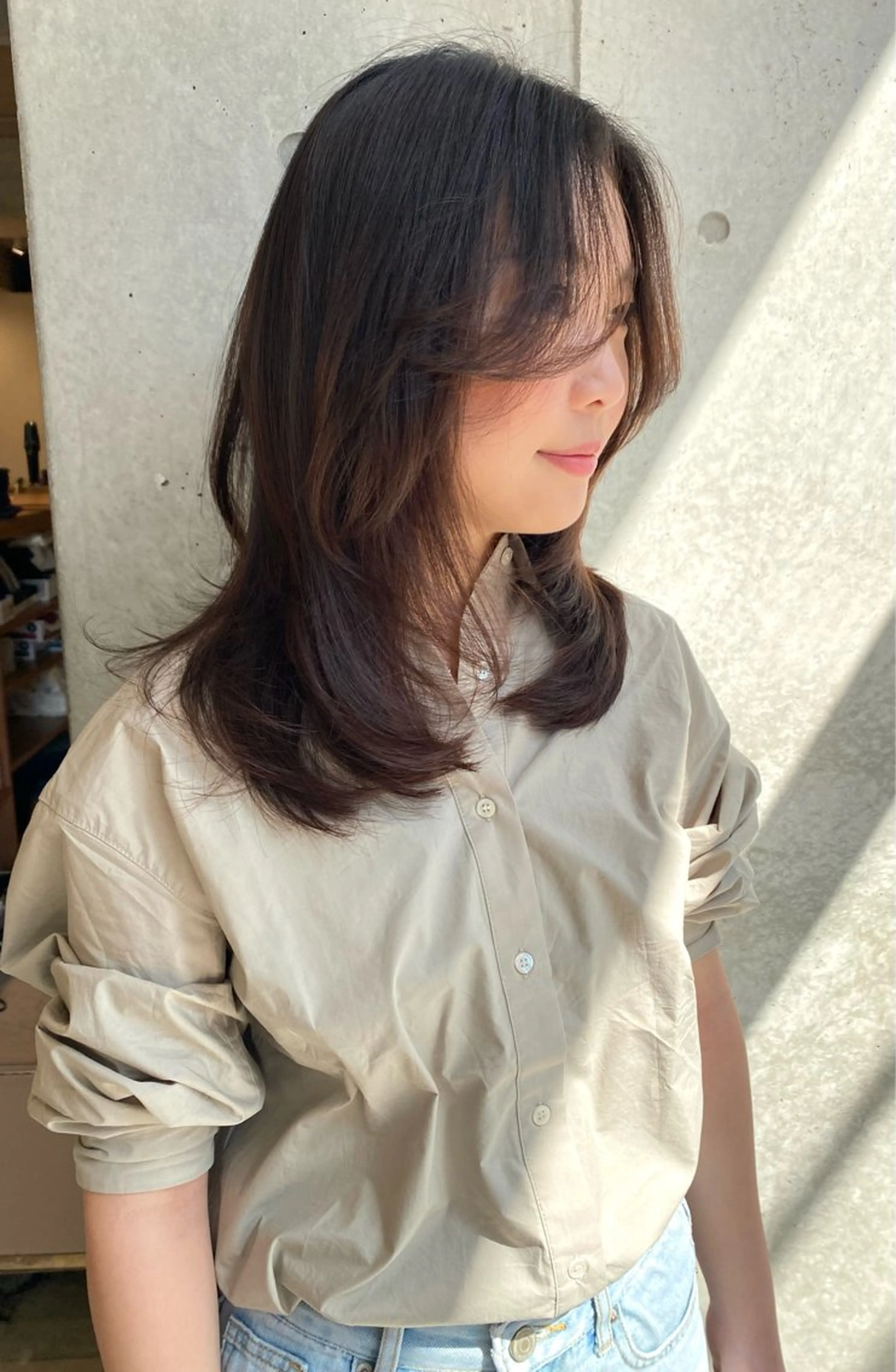 ミディアム カラー カット トリートメント レイヤー/柔色 カラー/SAkiのヘアスタイル