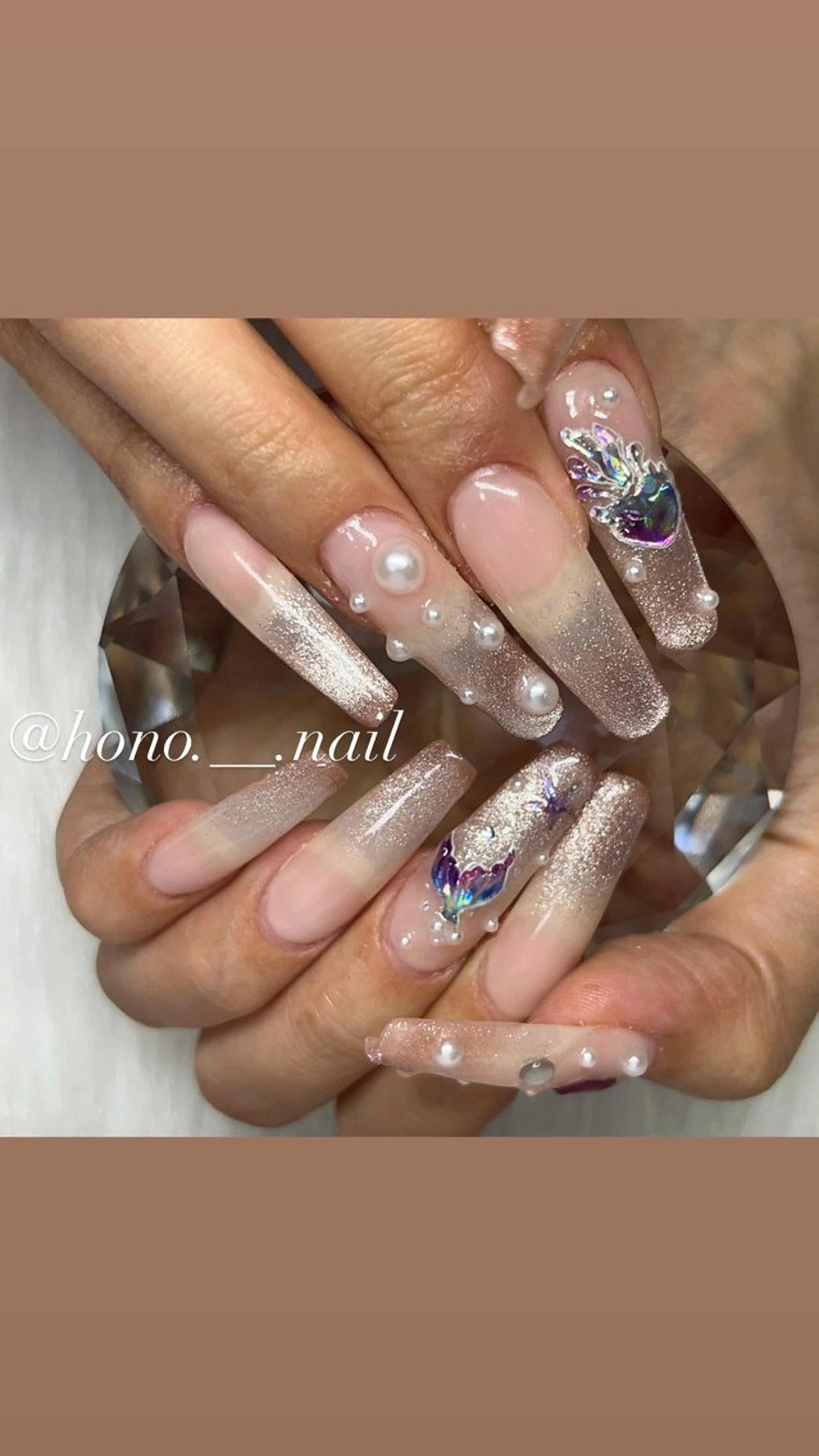 ネイル ストーンネイル ハンドネイル HONO NAIL 清田区のネイルデザイン