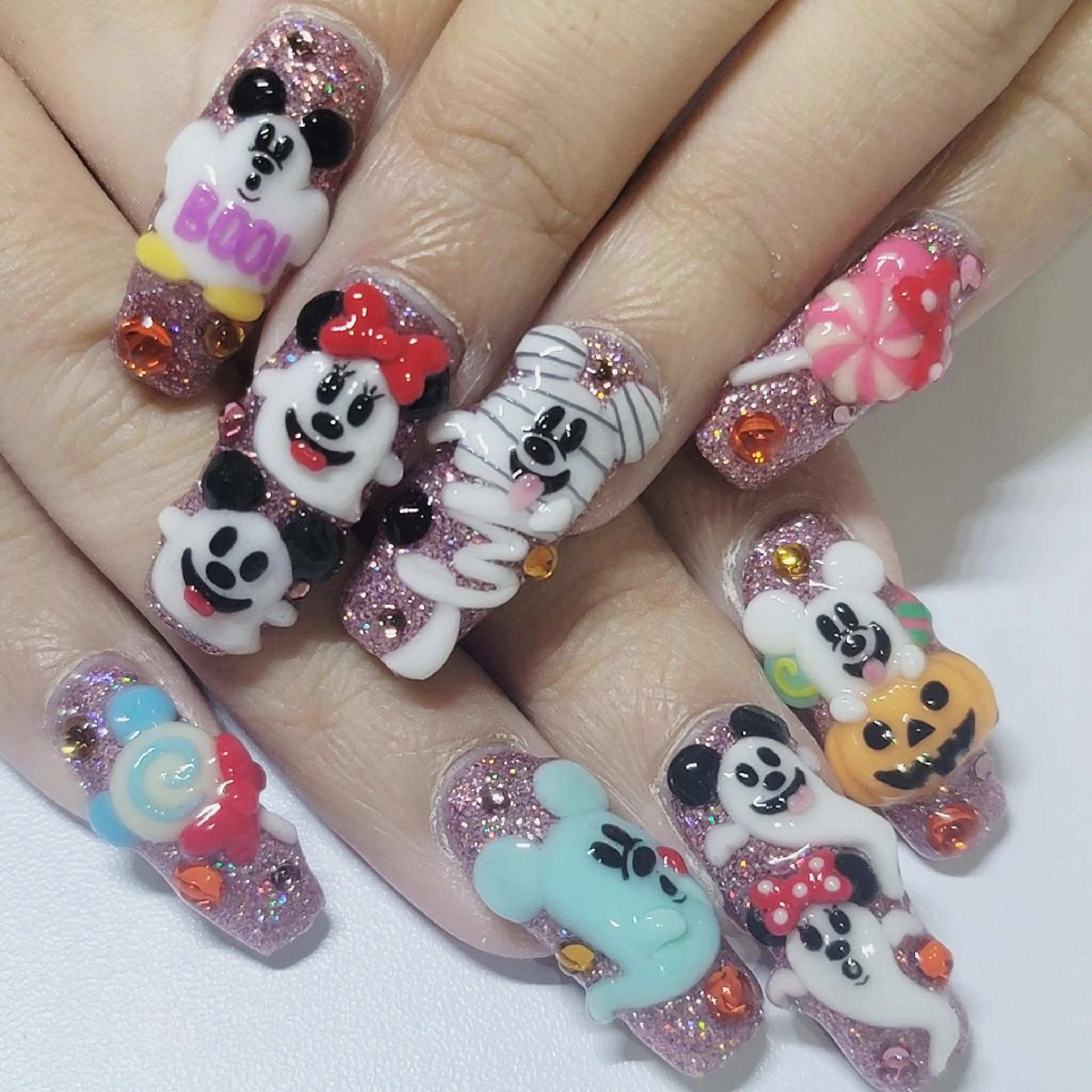 ネイル アートネイル オーロラネイル ハロウィン ラメ(グリッター) ワンカラーネイル ハンドネイル よしだ ひろきのネイルデザイン