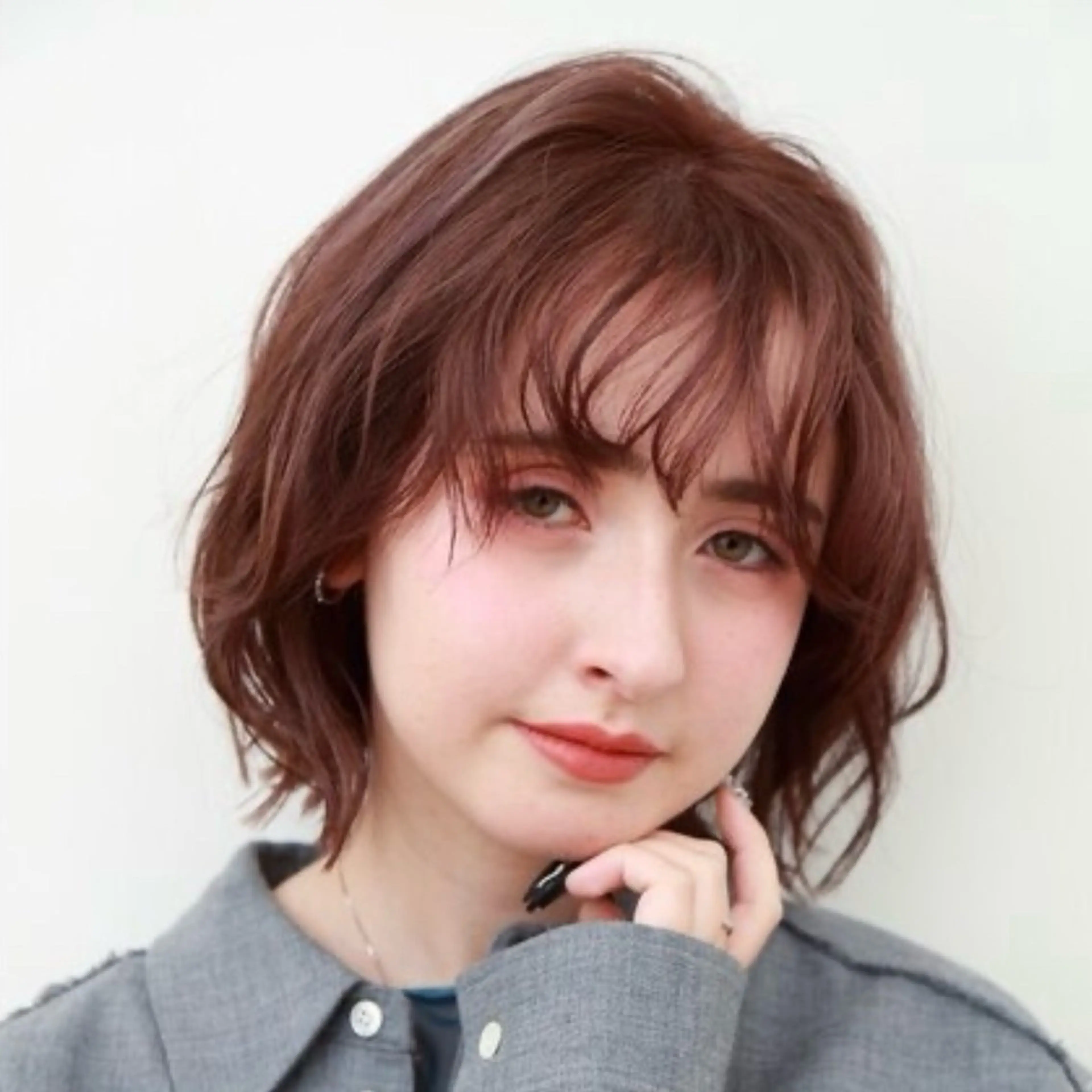 ミディアム カラー ハイトーン/ボブ/ ハイライト🤍涼介のヘアスタイル