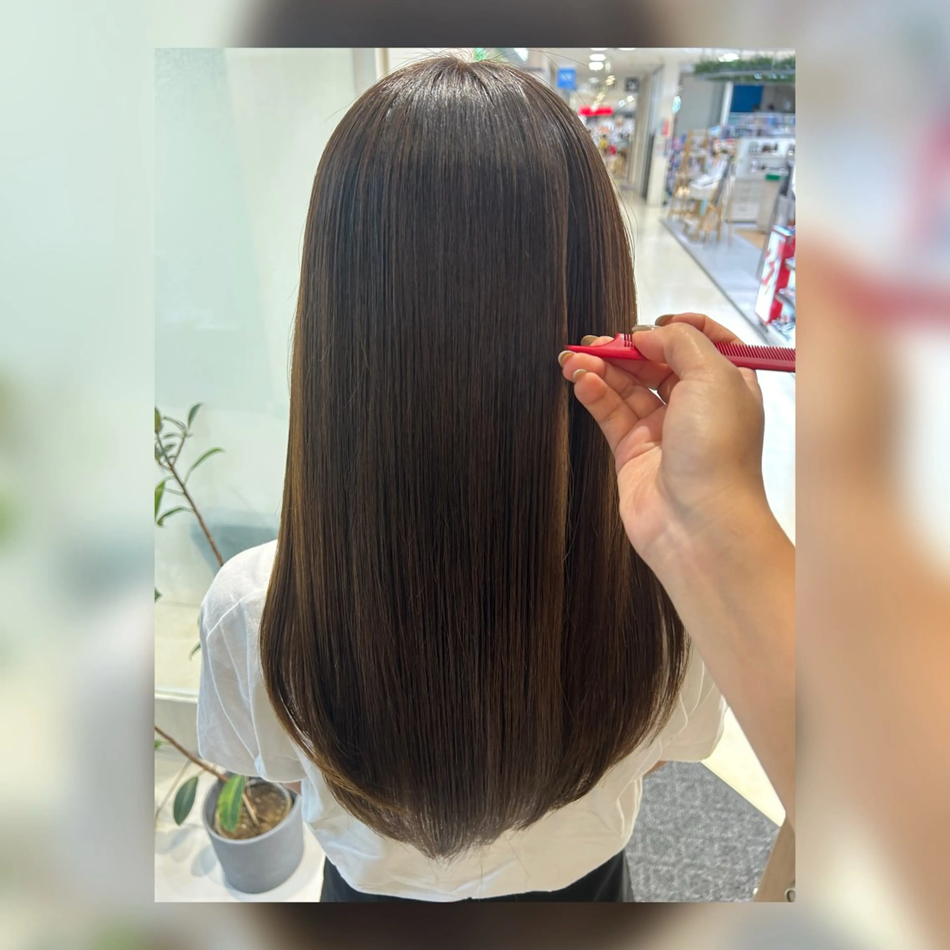 セミロング パーマ カット 縮毛矯正 トリートメント 艶質改善/縮毛矯正 ササキナツミのヘアスタイル