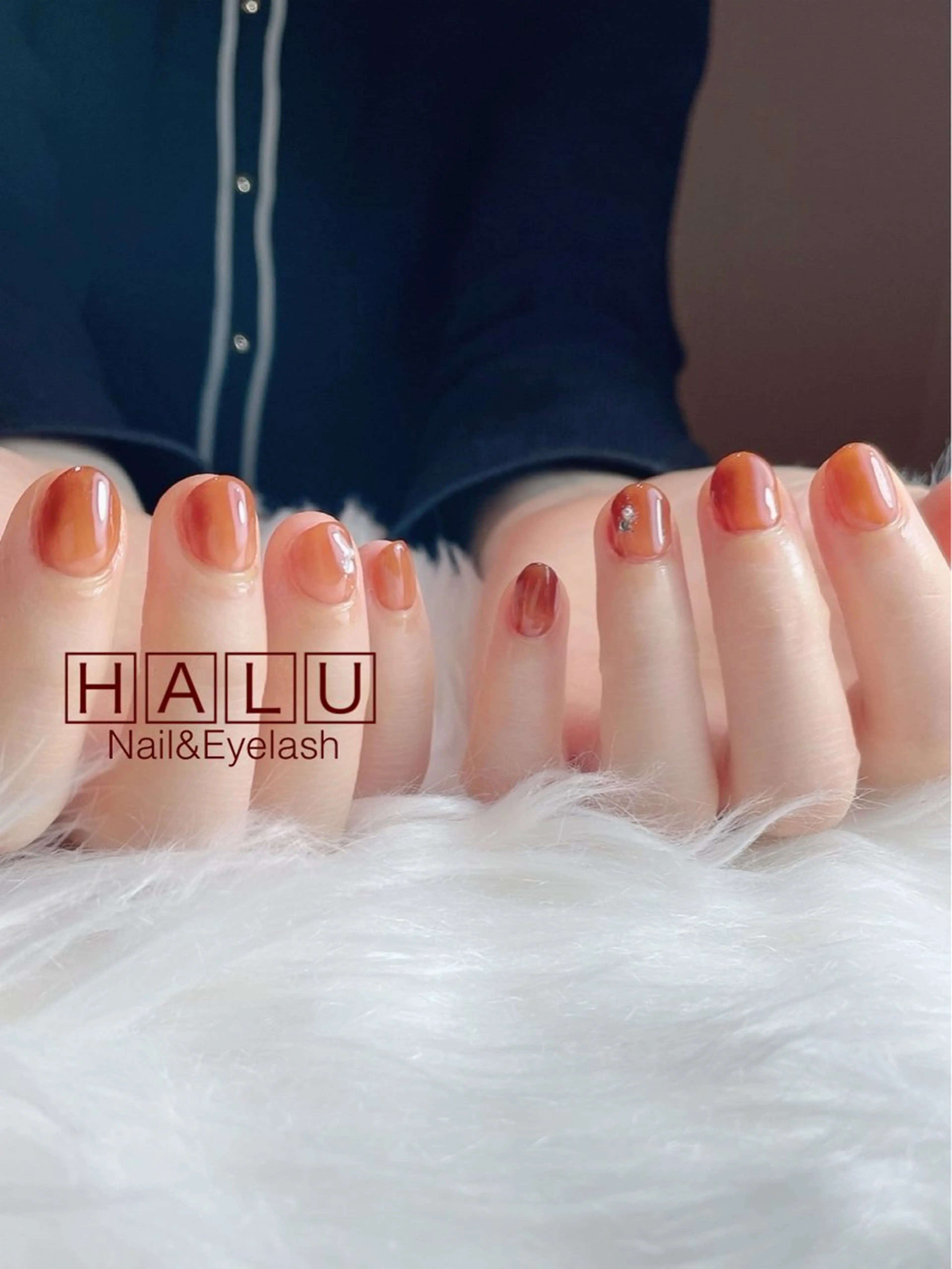 ネイル ブラウン HALU ハルのネイルデザイン