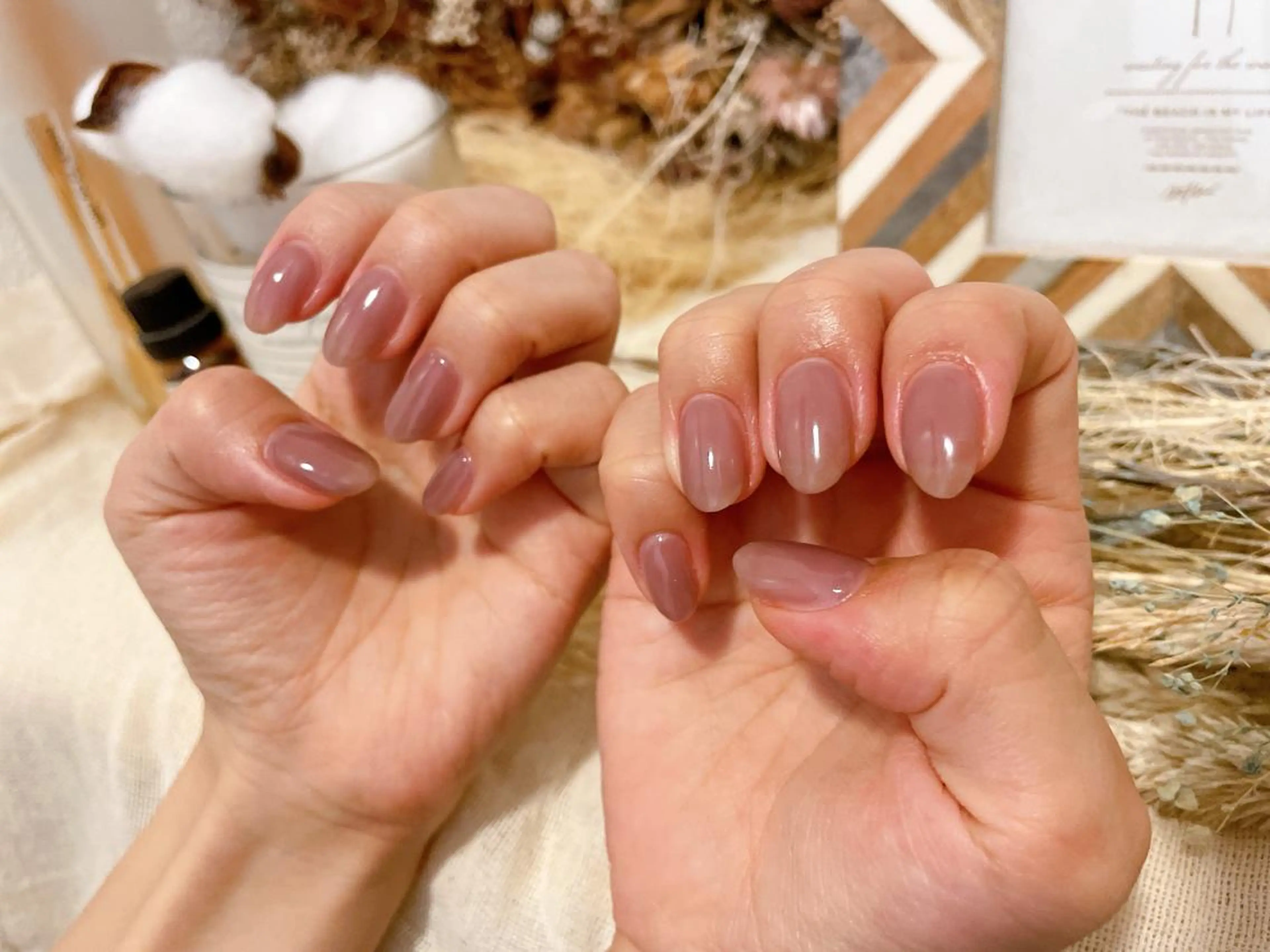 ネイル ワンカラーネイル ピンク Mogu nail 二子玉川のネイルデザイン
