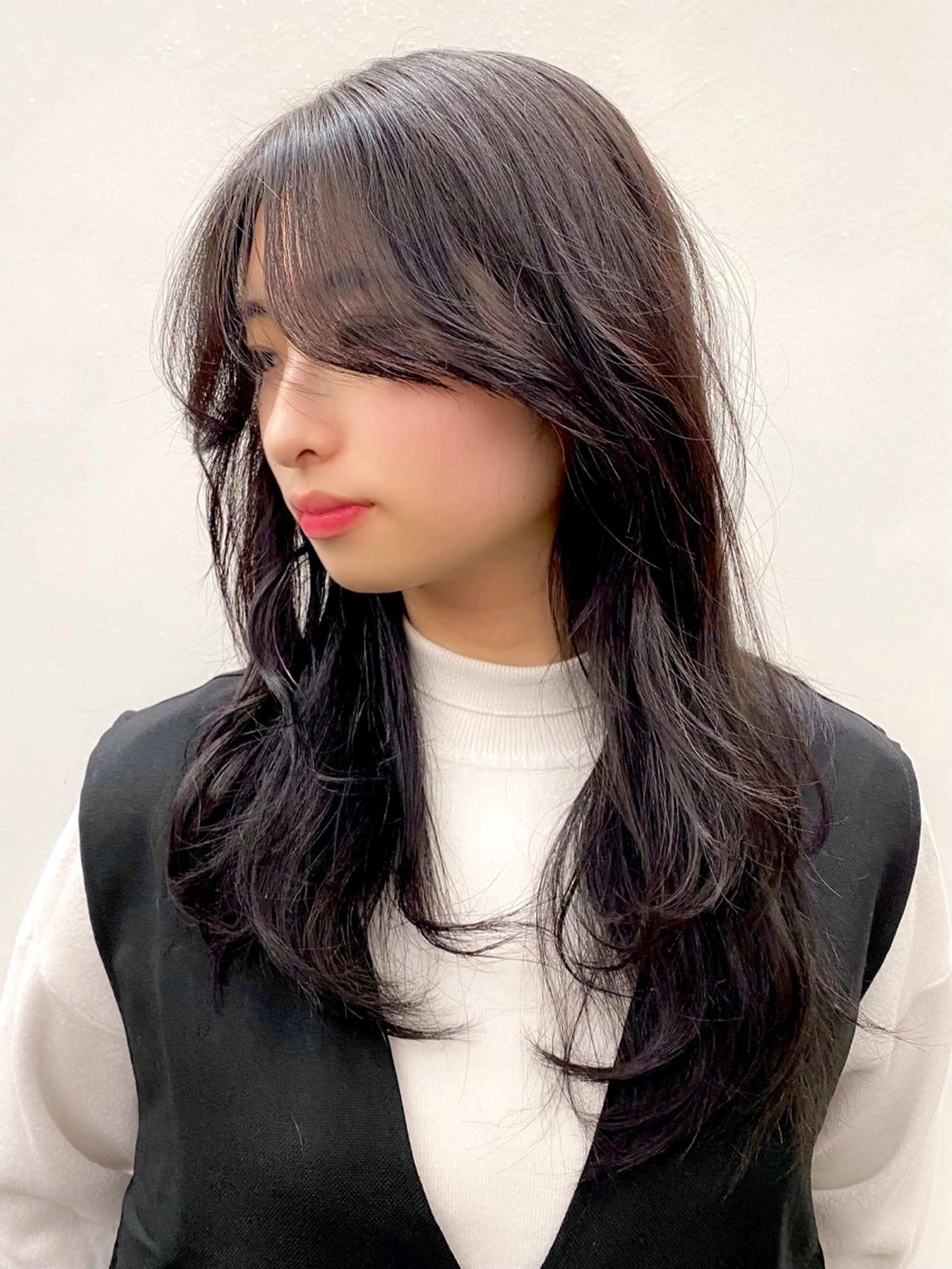 セミロング カラー くびれヘア 韓国風ヘア Paddle所属・似合わせレイヤー/ レイヤーパーマ/高倉のヘアスタイル