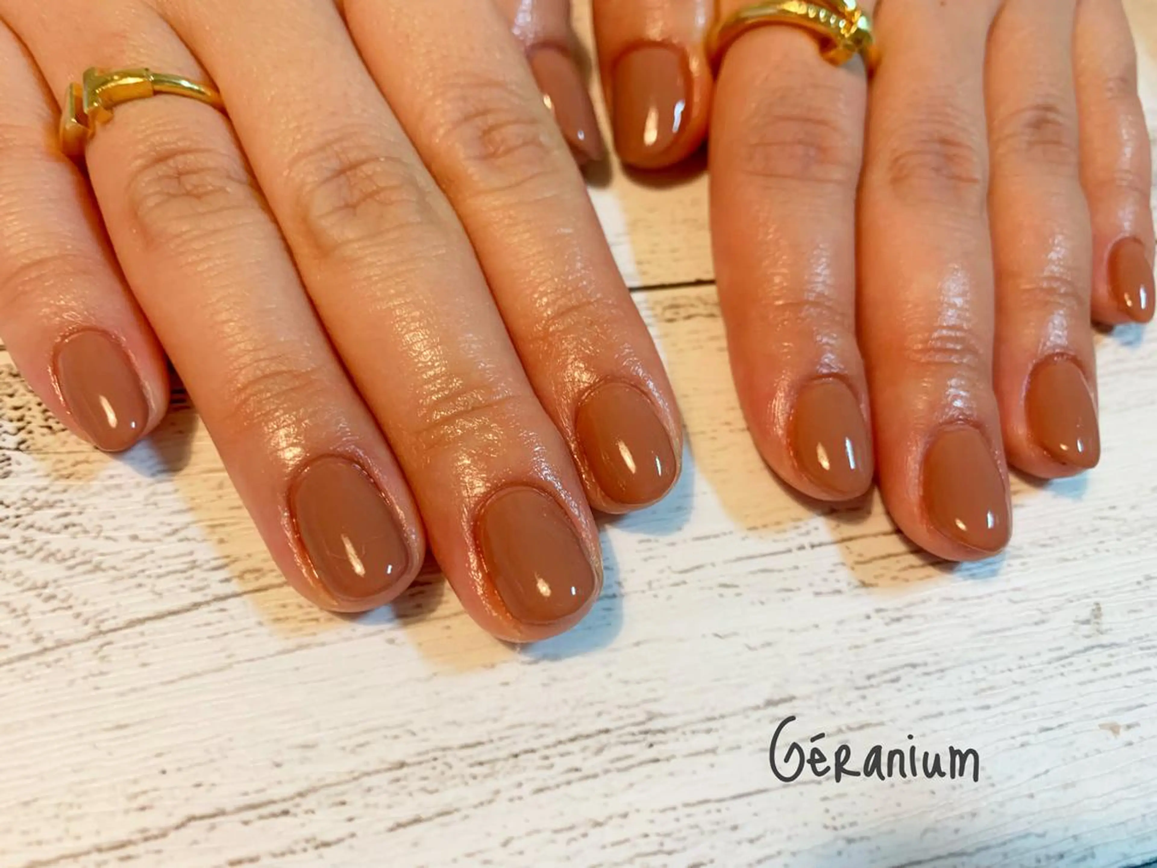 ネイル ブラウン フットネイル GéRanium Harukaのネイルデザイン