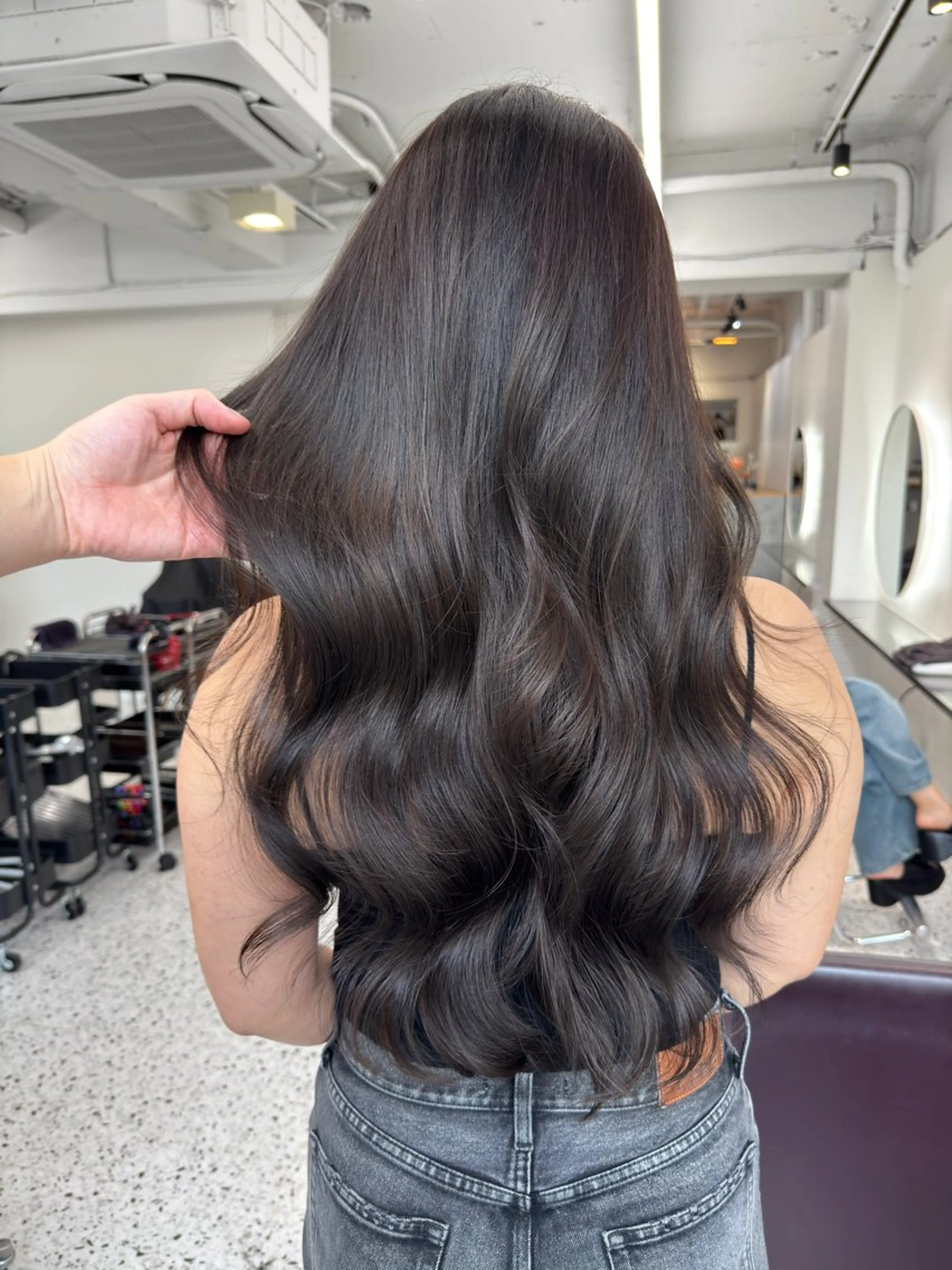 ロング カラー ヘアアレンジ グレージュ レイヤーカット カット ヘアカラー トリートメント ヘアセット 韓国レイヤー/ツヤ髪 🤍kosuke🤍のヘアスタイル