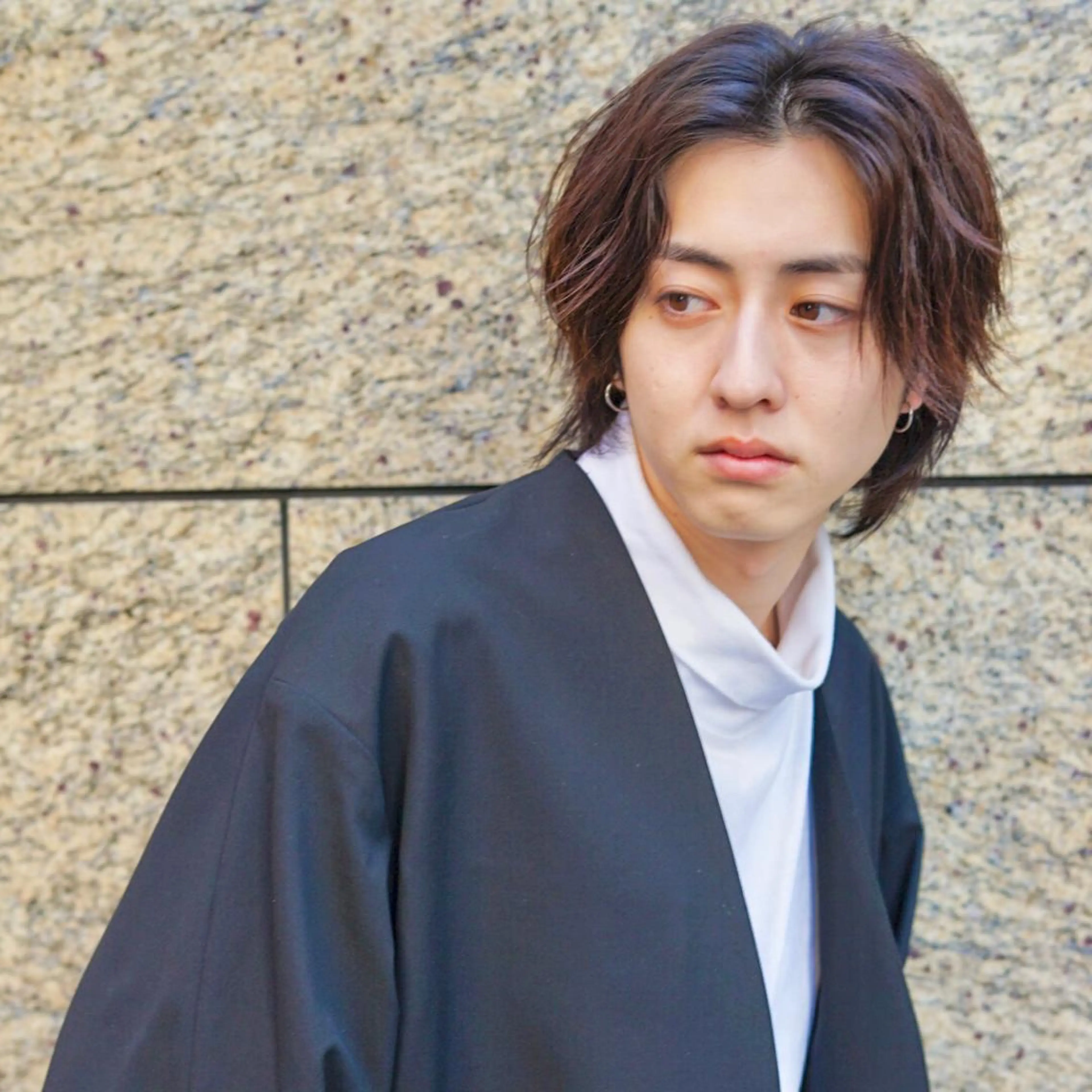 ショート カラー メンズ センターパート カット ヘアカラー メンズカット曲がる 縮毛矯正佐々木タクマのヘアスタイル