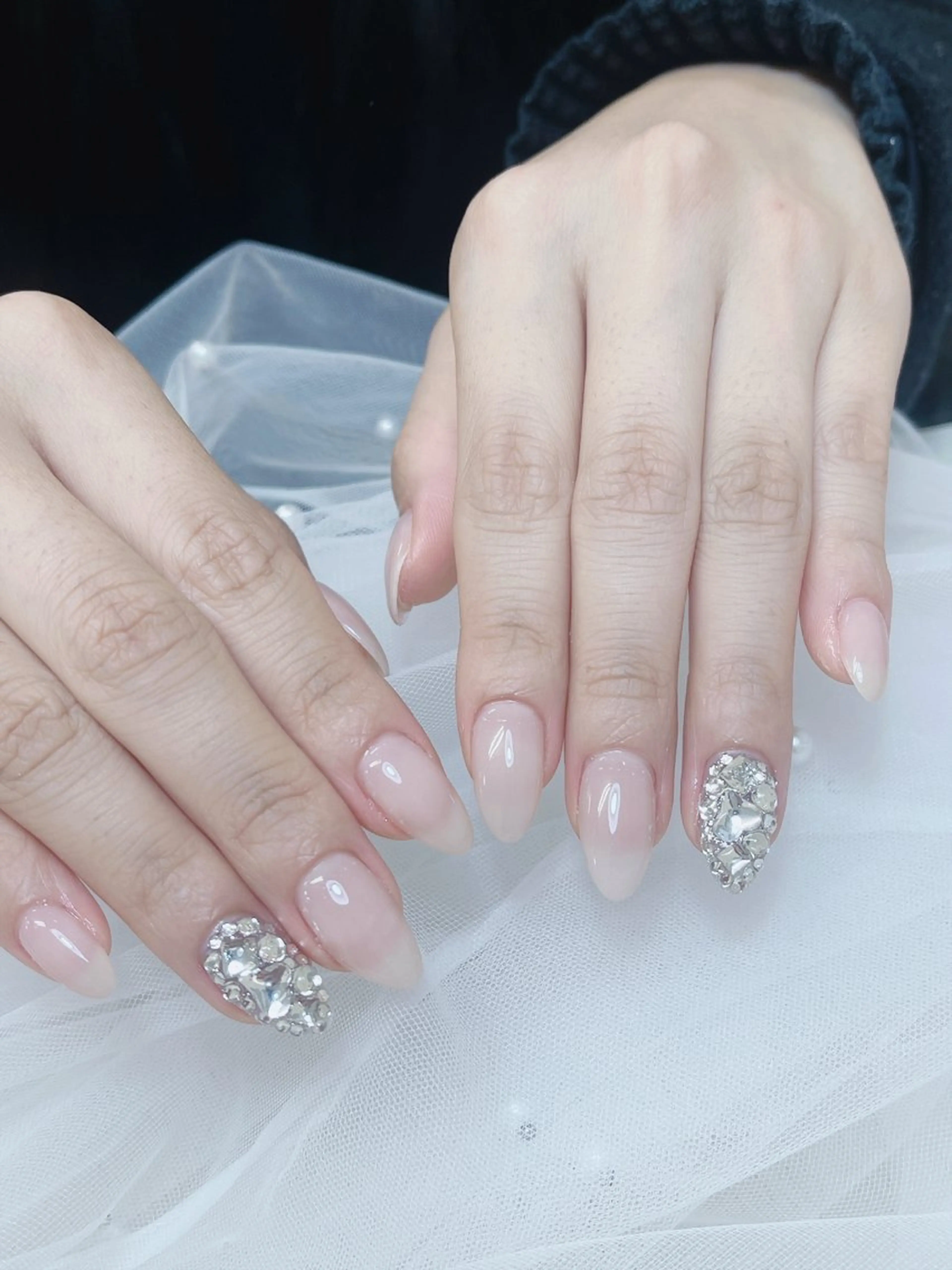 ネイル チークネイル フレンチネイル グラデーション キラキラネイル 韓国ネイル ハンドネイル DUO MI所属・DUO   MI nail salonのネイルデザイン