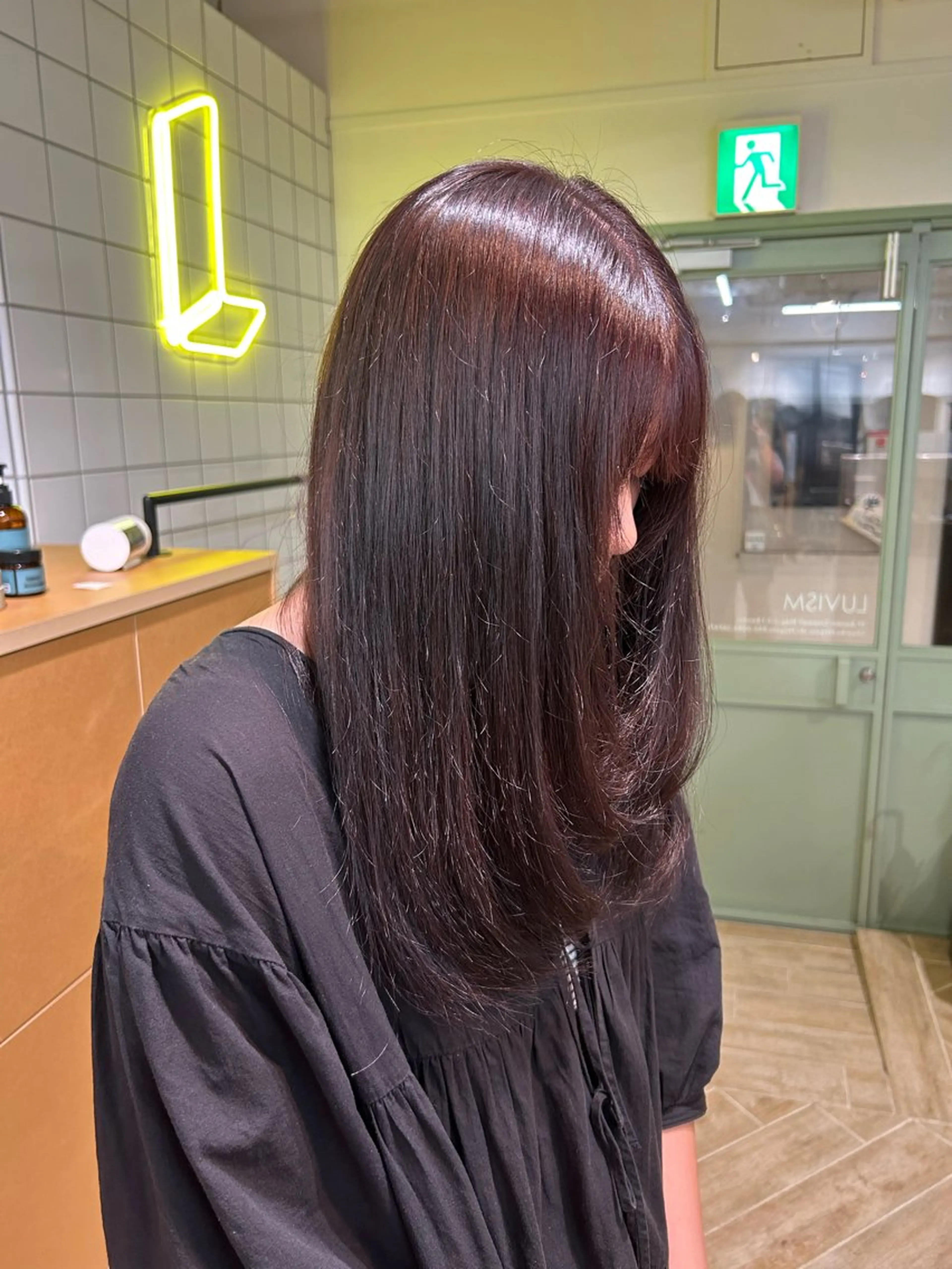 ミディアム カラー ヘアカラー トリートメント ベージュ/ダブルカラ ー/新潟駅/青柳萌果のヘアスタイル