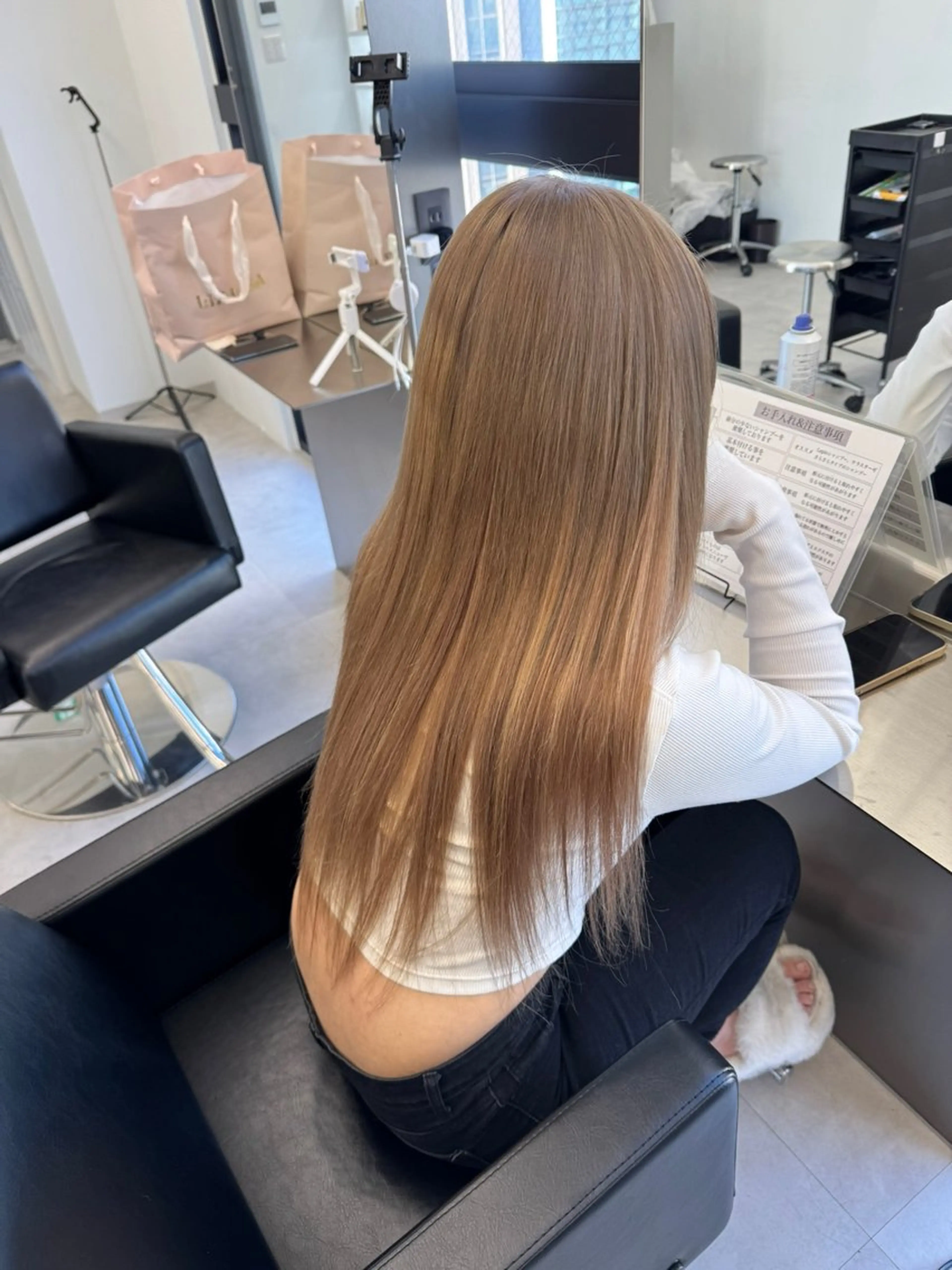 ロング カラー ベージュカラー ブリーチ ミルクティーベージュ ボブ エクステ ヘアカラー エクステ エクステ/透明感/ 韓国ヘア/KENTAのヘアスタイル