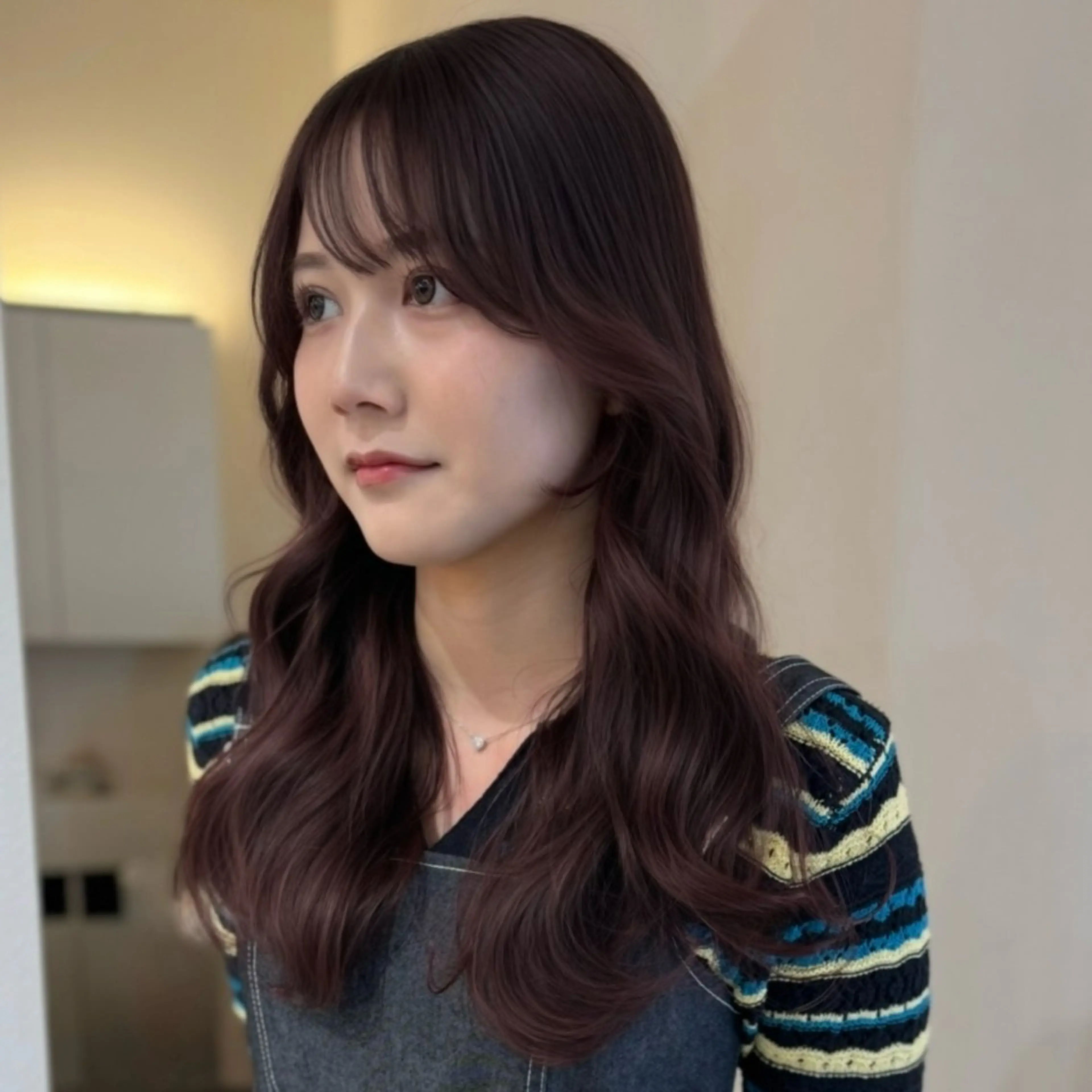 ロング カラー ブリーチ ブラウンカラー ダブルカラー ラベンダーカラー ブリーチなしカラー カット ヘアカラー トリートメント ruki/梅田【ラベ ンダー・グレージュ】のヘアスタイル