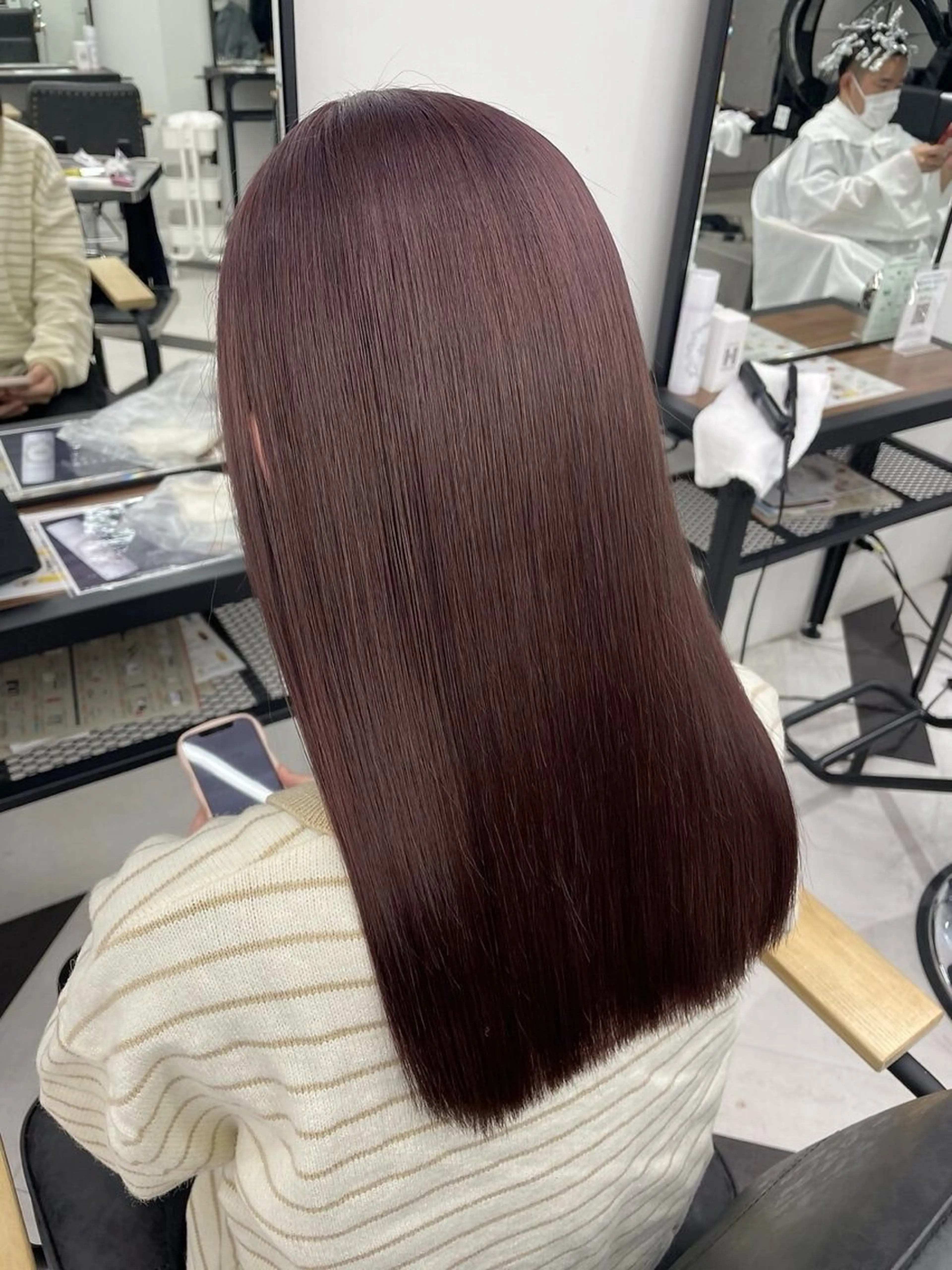 ロング ヘアカラー トリートメント himari💜 暖色カラー/レイヤーのヘアスタイル