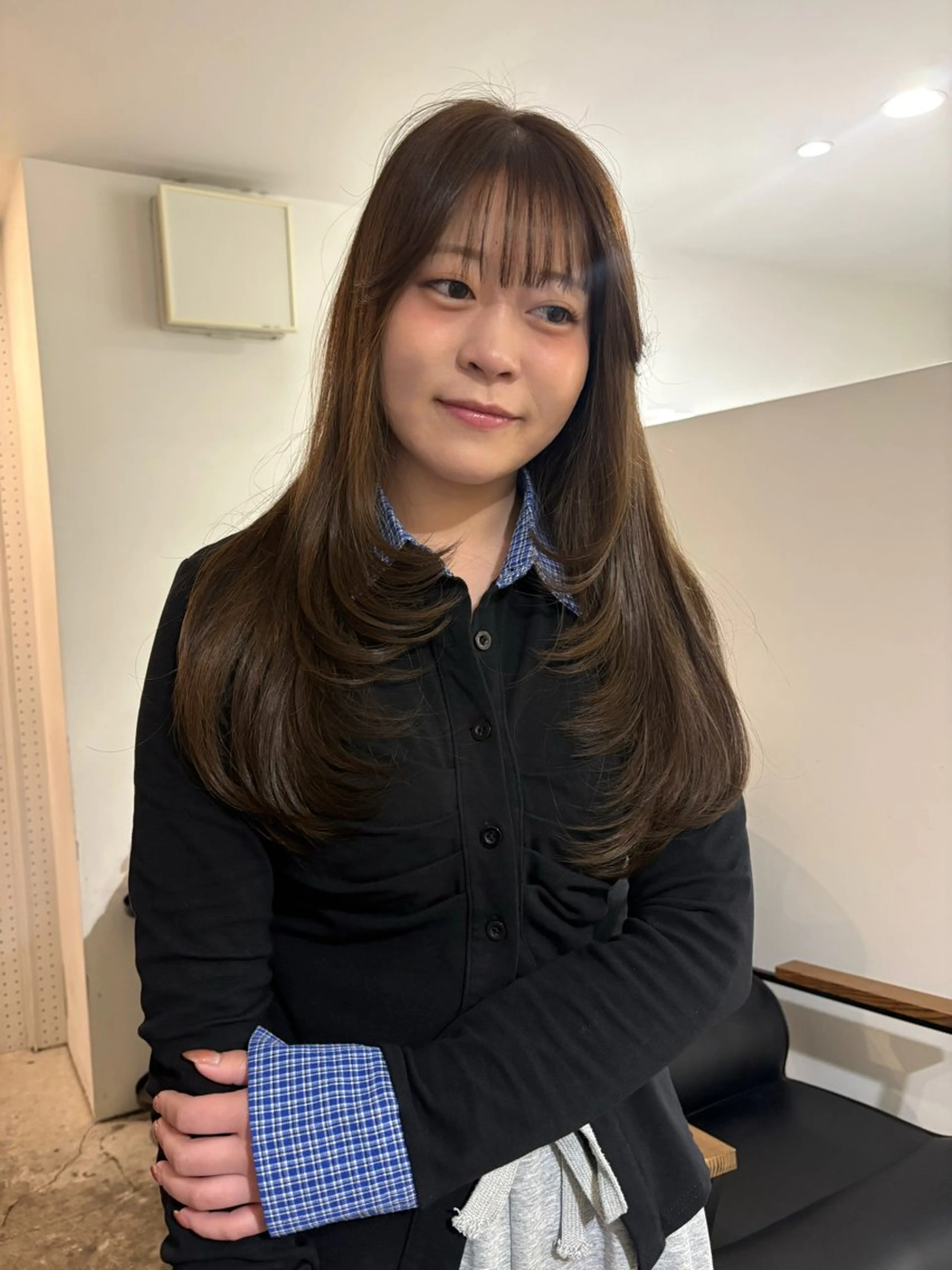 ロング カラー ロングレイヤー ベージュカラー ブラウンカラー 透明感カラー グレージュ カット ヘアカラー トリートメント kanami/ 中崎町美容室のヘアスタイル