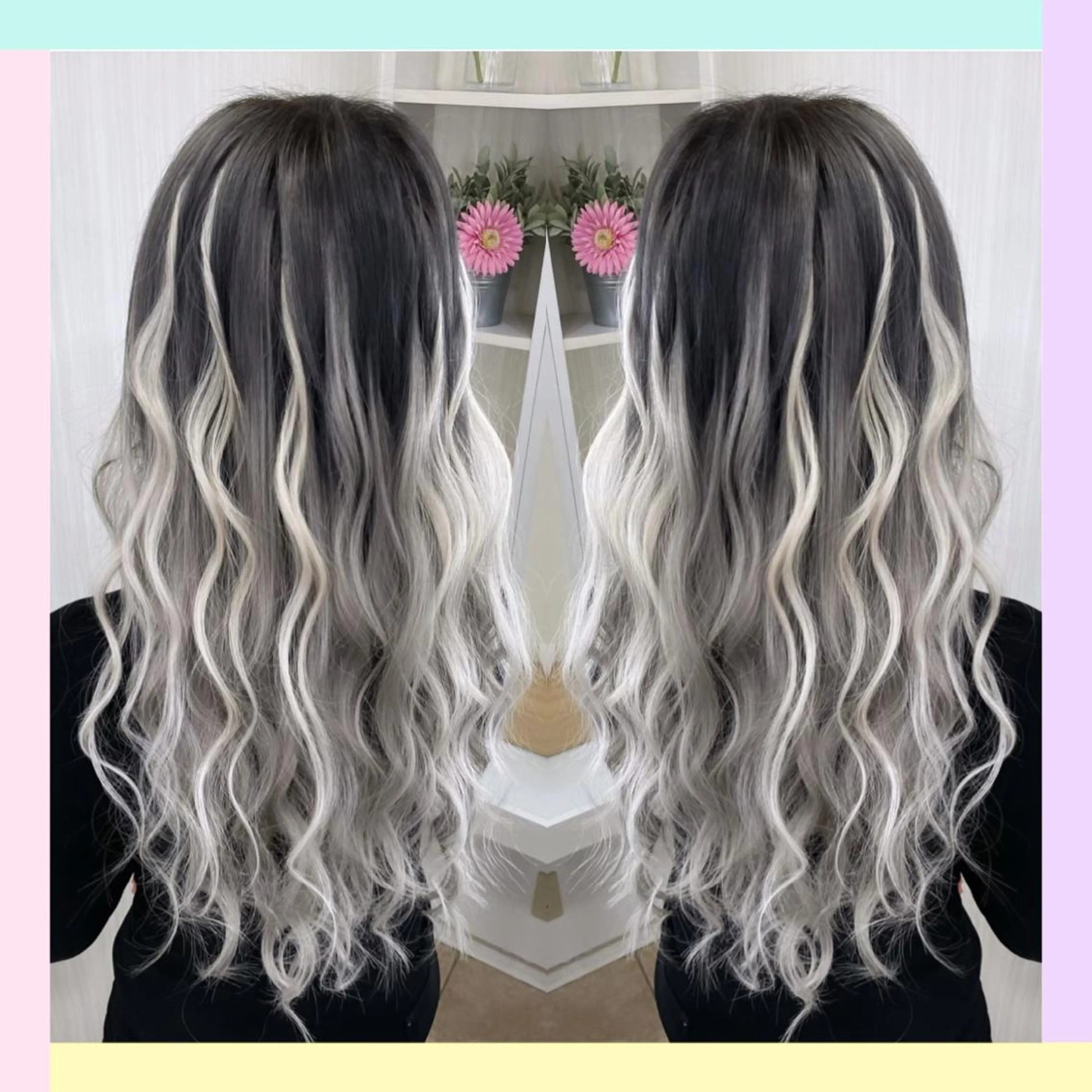 ロング カラー カット ヘアカラー トリートメント エクステ れん/ハイトーン /エクステ/韓国風のヘアスタイル