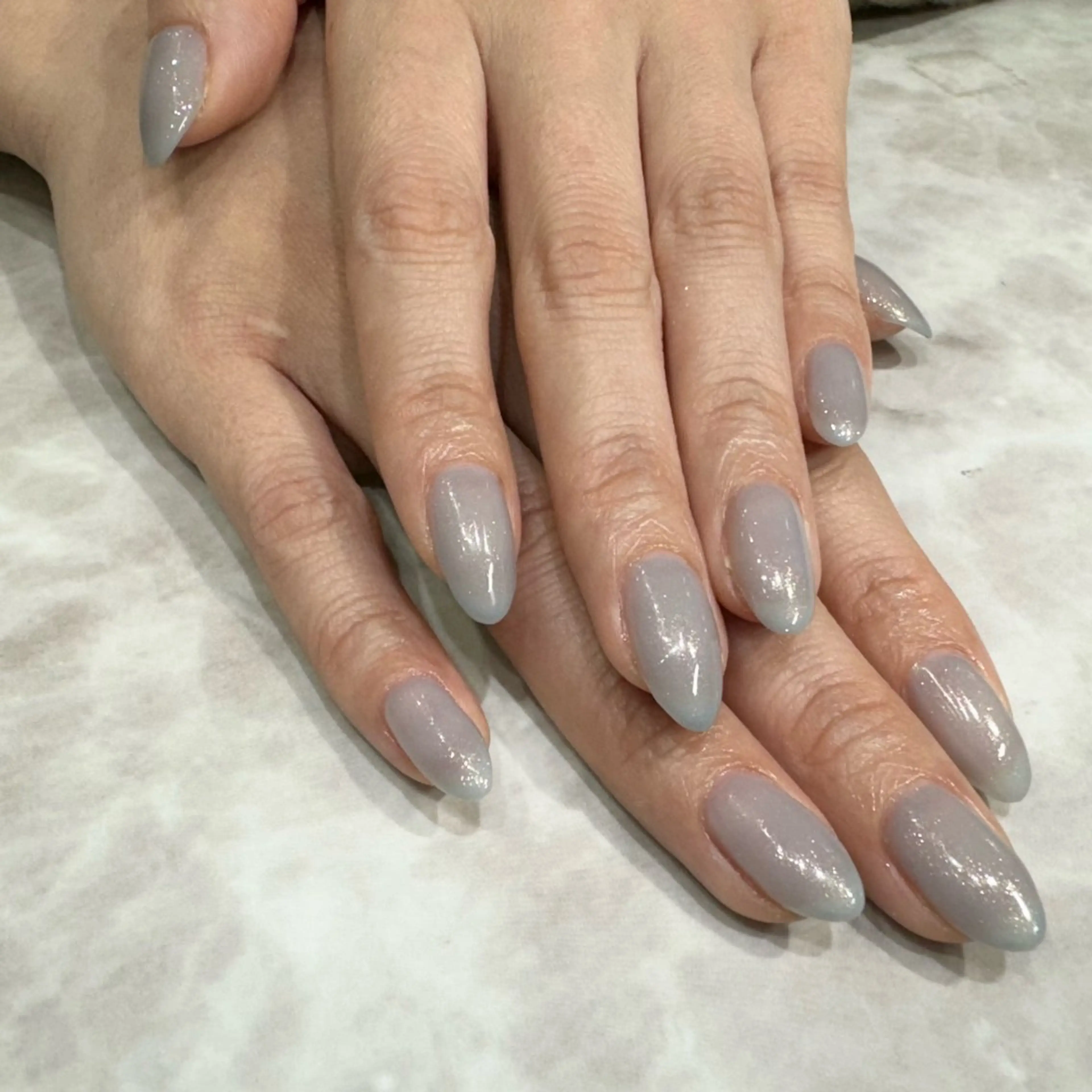 ネイル アートネイル ジェルネイル 水色 ワンカラーネイル ハンドネイル PlusOnenailsalon所属・粕屋ネイル＆耳つぼ 🫧Natsumiのネイルデザイン