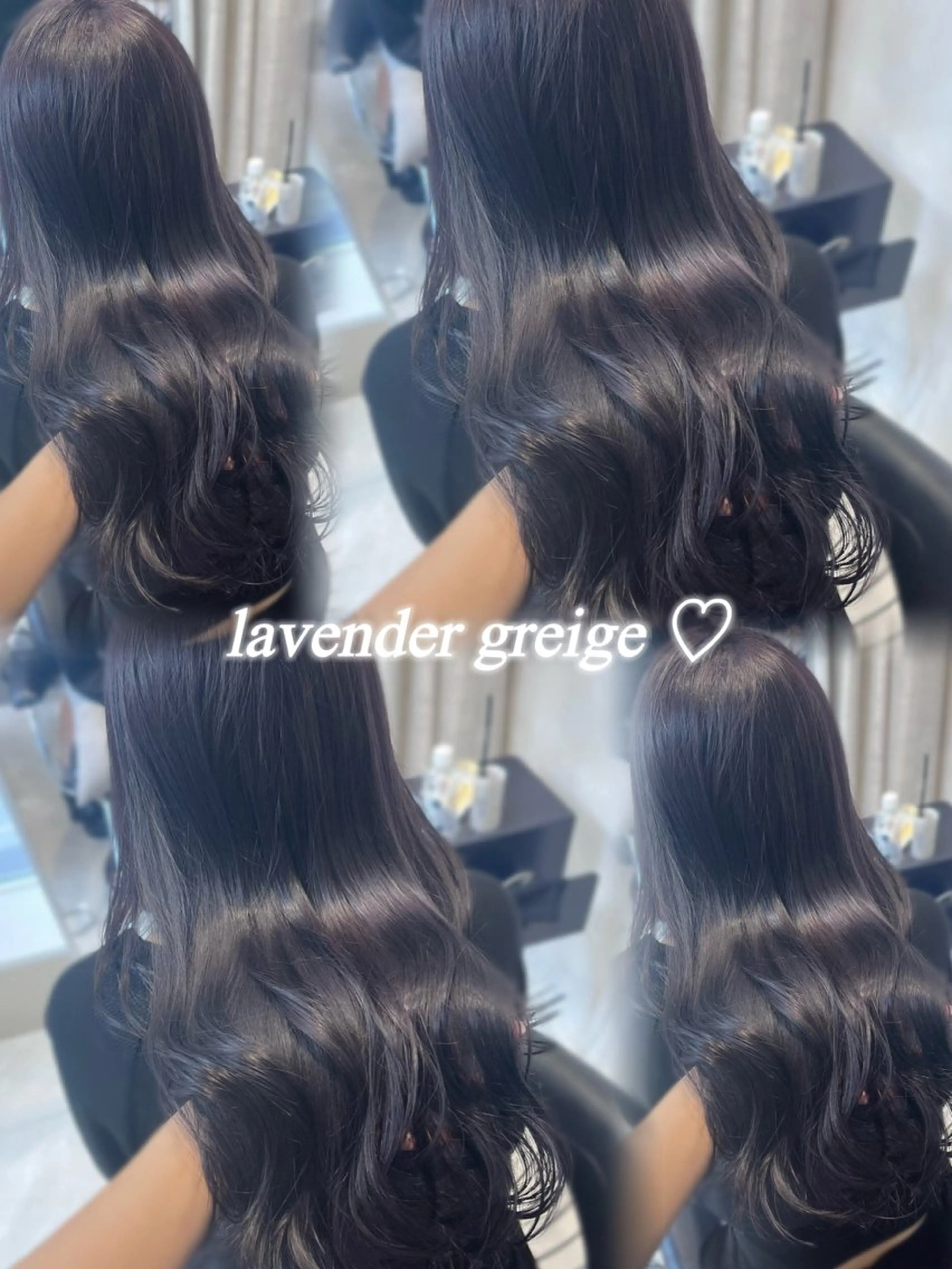 ロング カラー グレージュ ラベンダーカラー ラベンダーグレージュ ラベンダーグレー 韓国レイヤー×モテ髪 /MITSUKI🤍のヘアスタイル