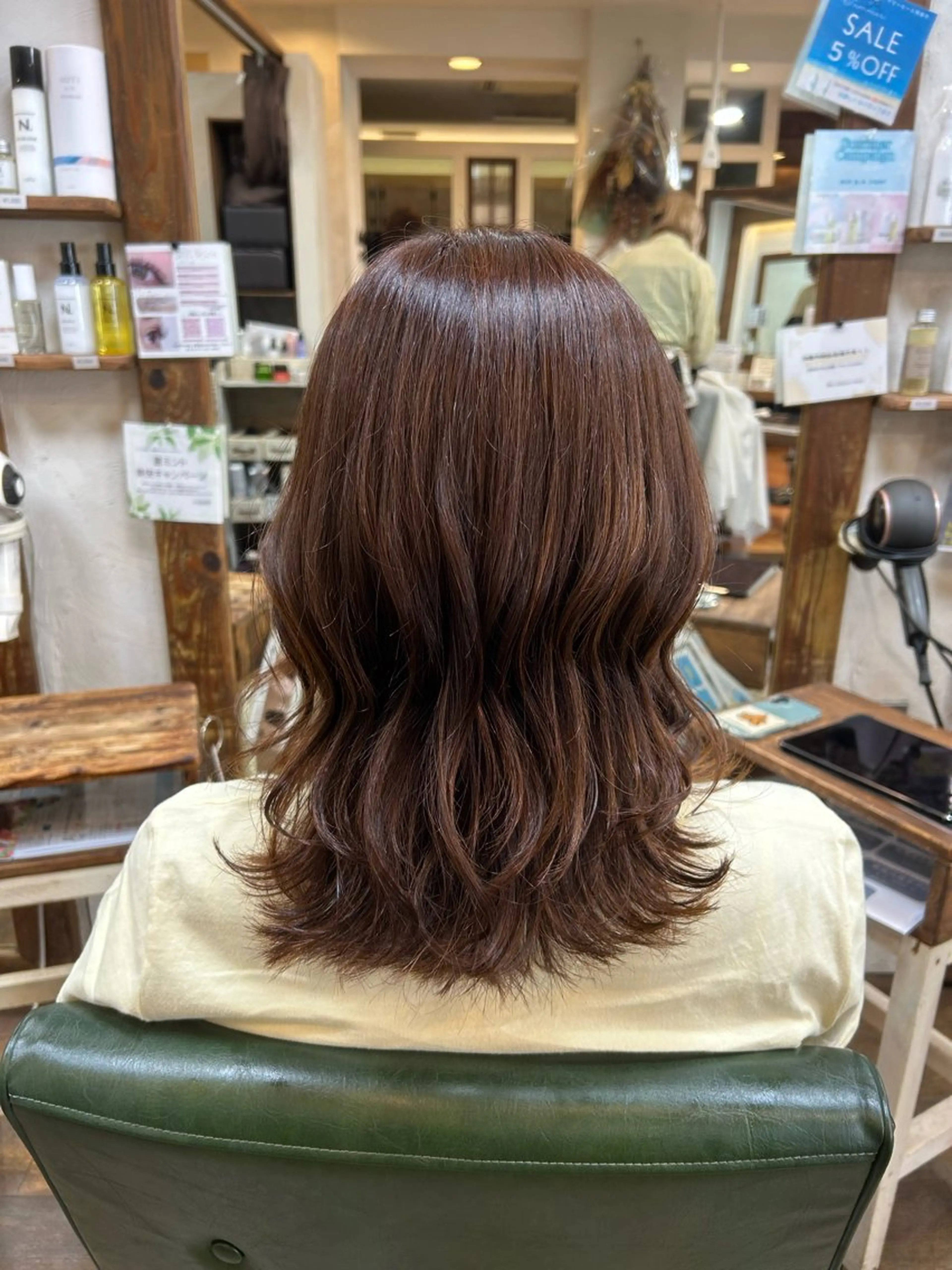 ミディアム カラー ブラウンカラー オレンジ オレンジブラウン ヘアカラー 徳 永のヘアスタイル