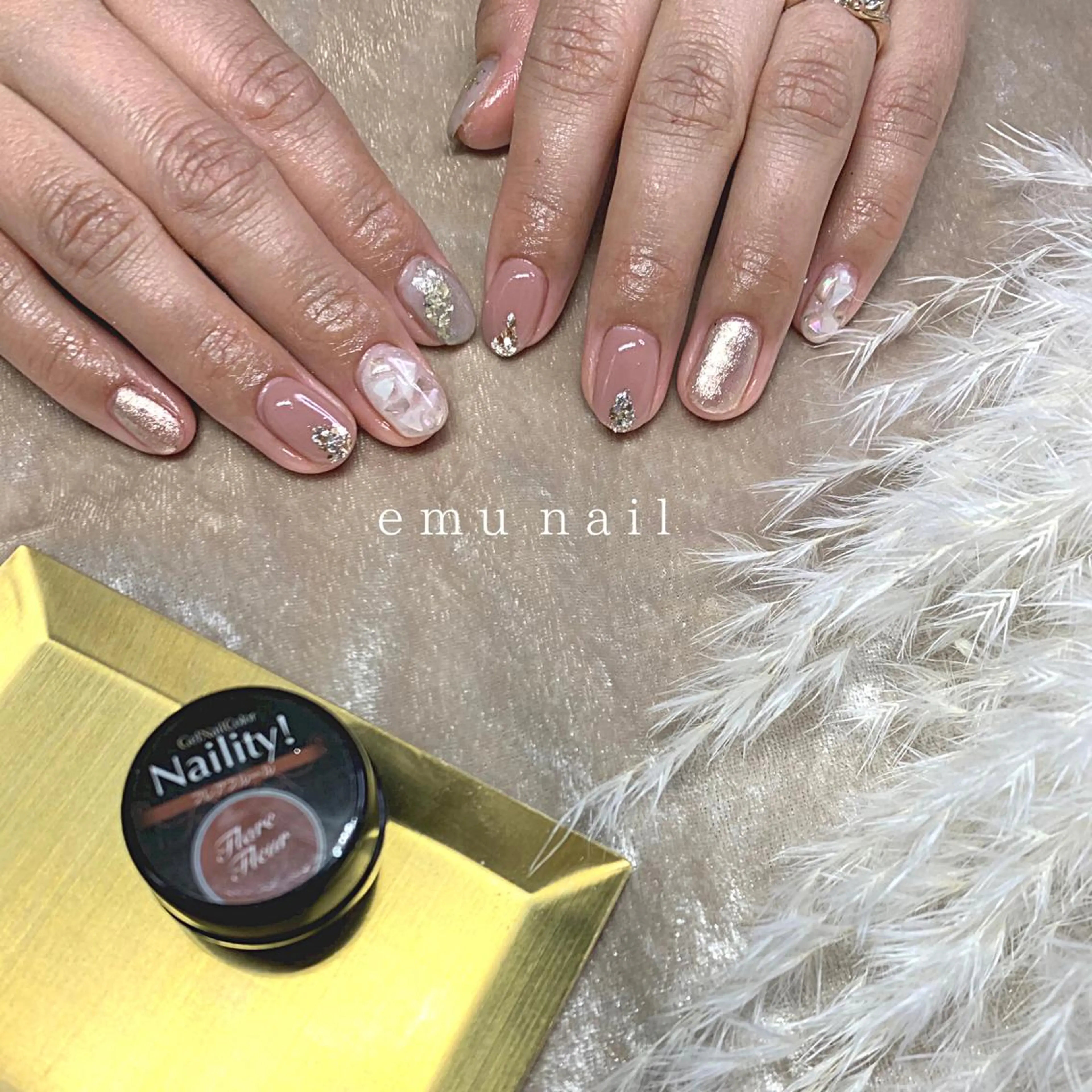 ネイル ジェルネイル ピンク 春ネイル emu nailのネイルデザイン