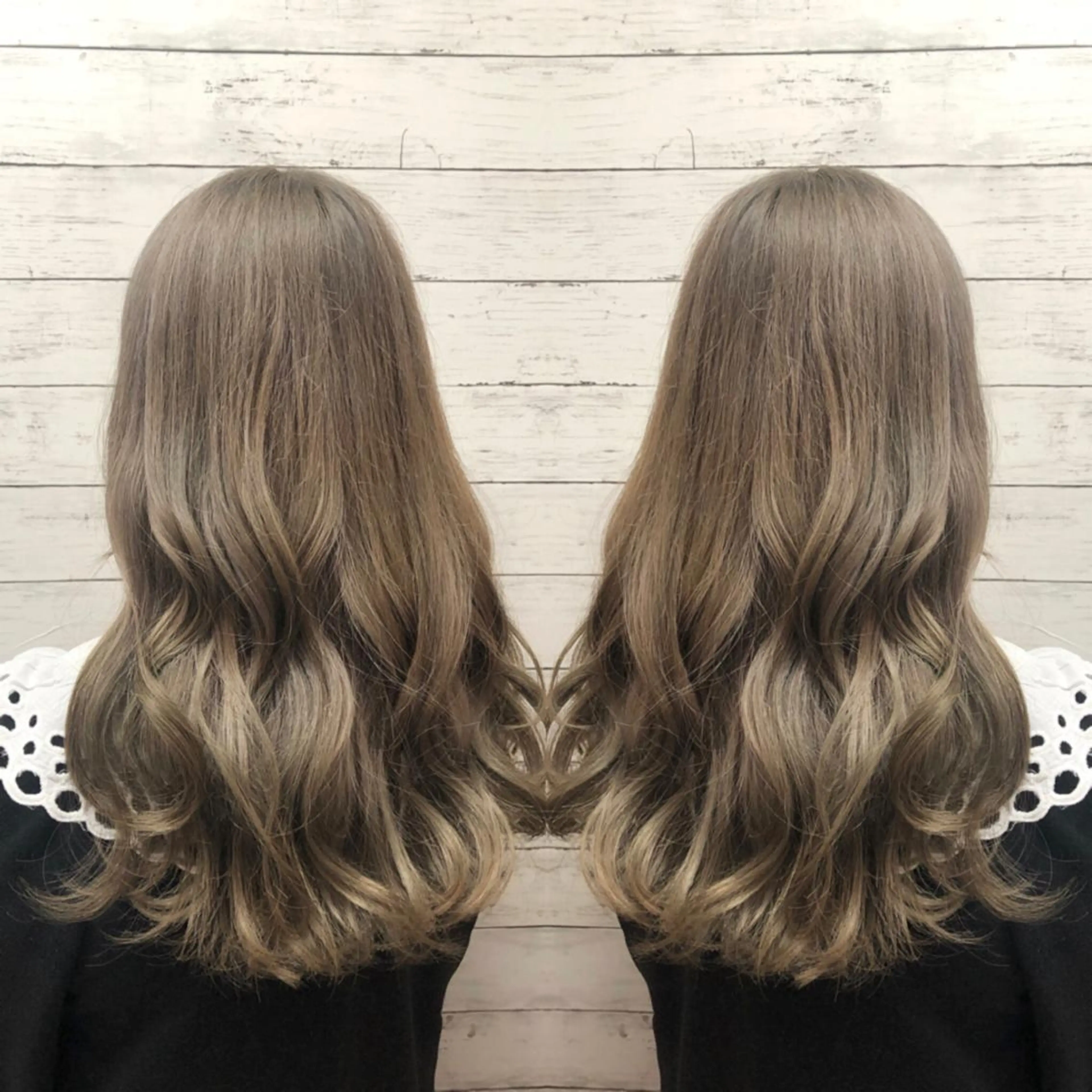 ロング カラー ベージュカラー ブリーチ ケアブリーチ ヘアカラー ヘアセット 韓国ヘア🤍髪質改善 🇰🇷AKANEのヘアスタイル