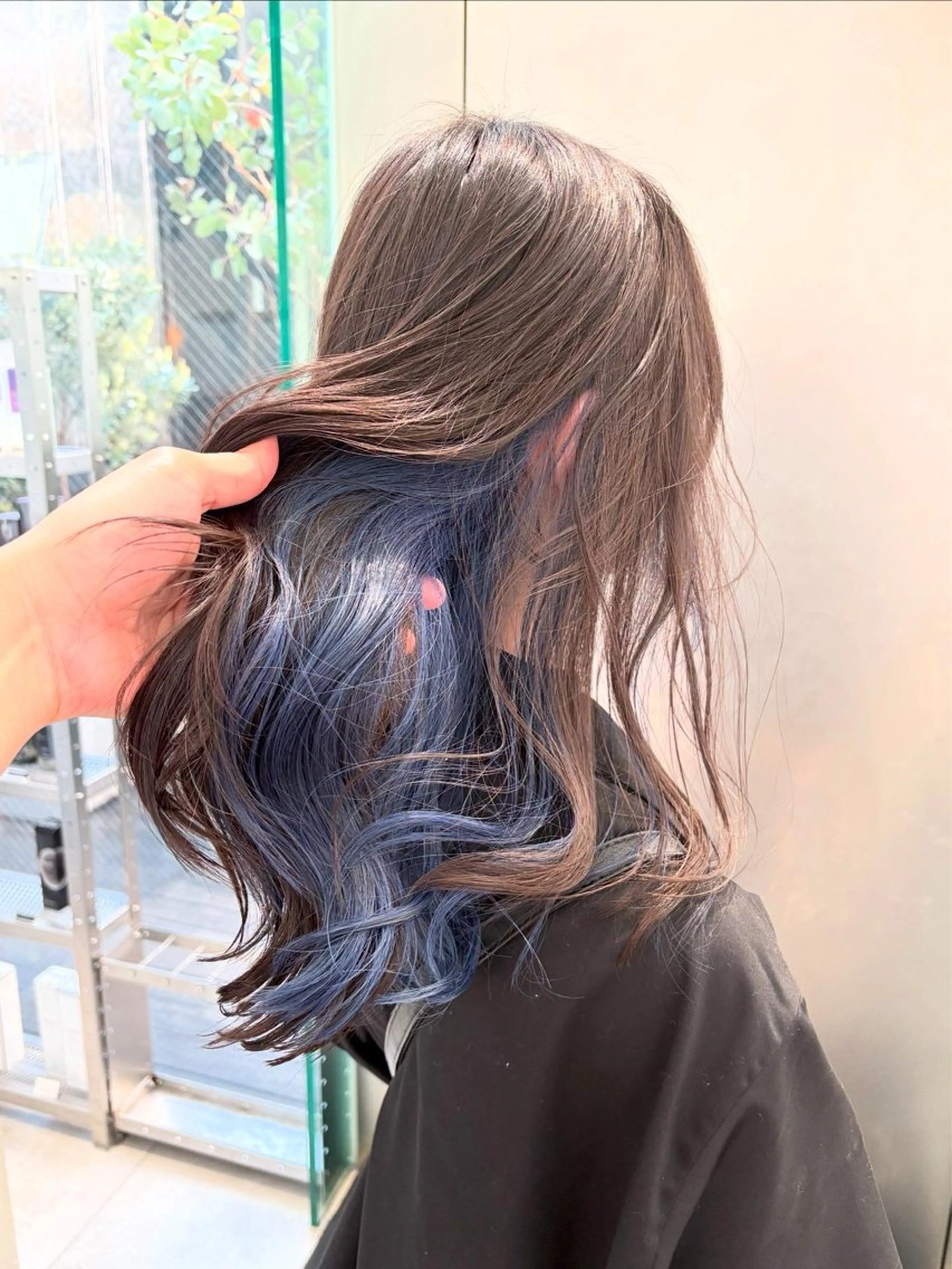ロング カラー ブリーチ ブルーカラー ヘアカラー トリートメント インナーカラー/天神 ブリーチ/吉田のヘアスタイル