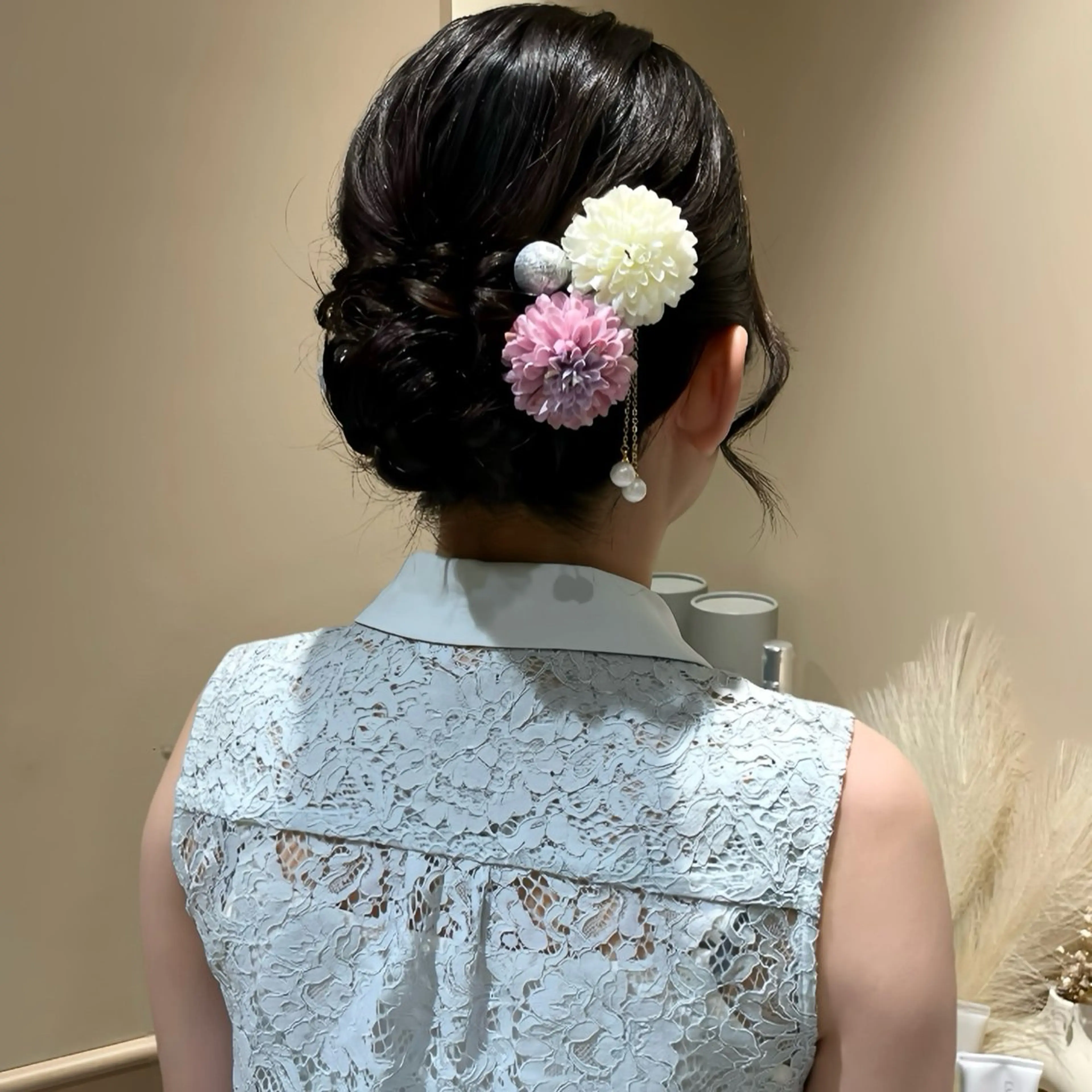 セミロング 浴衣 ヘアセット 🫧tomoka 透明感カラー🫧のヘアスタイル