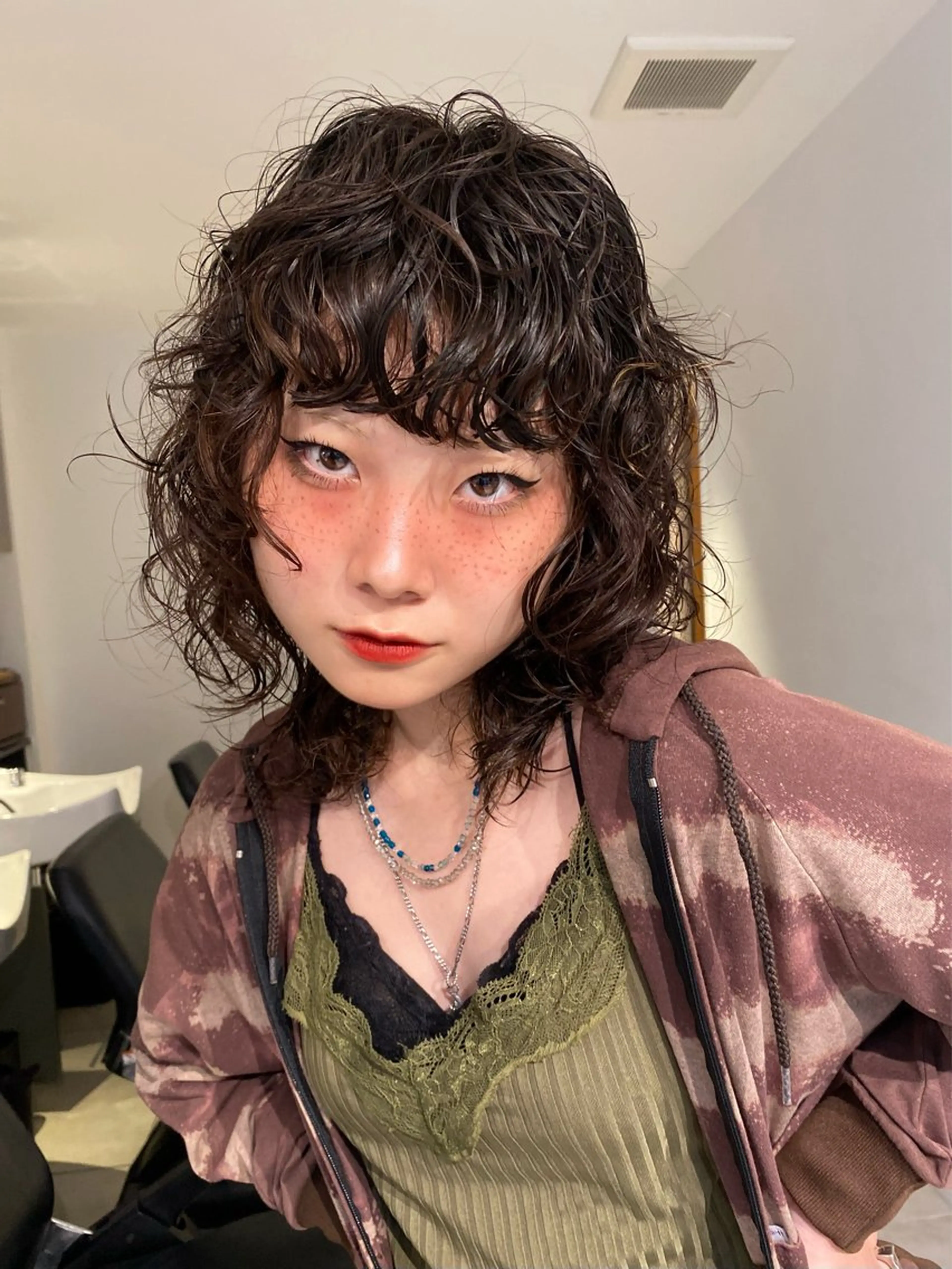 カット　パーマ　aujua2ステップ　トリートメントの写真