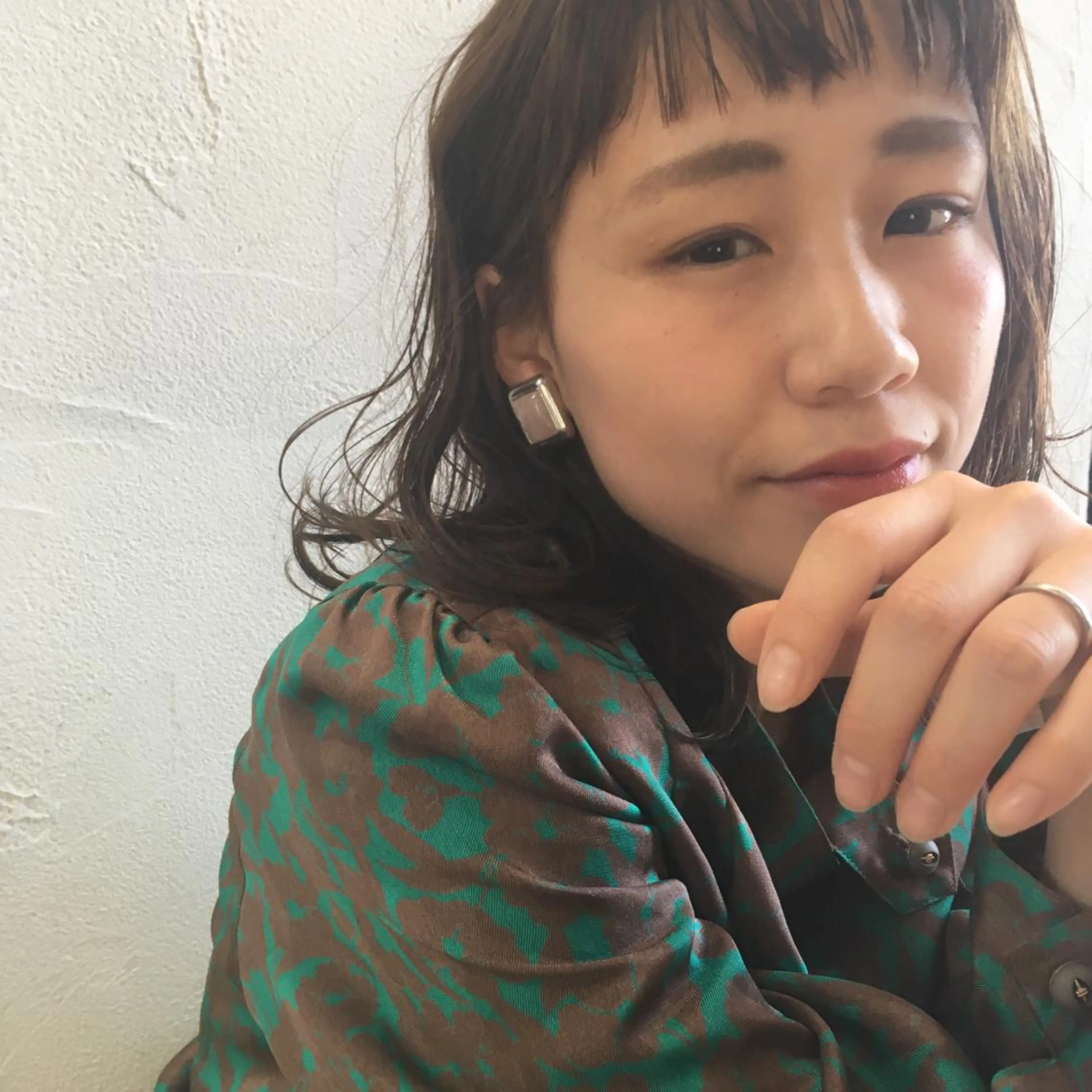 ミディアム カラー パーマ 福島 純子のヘアスタイル