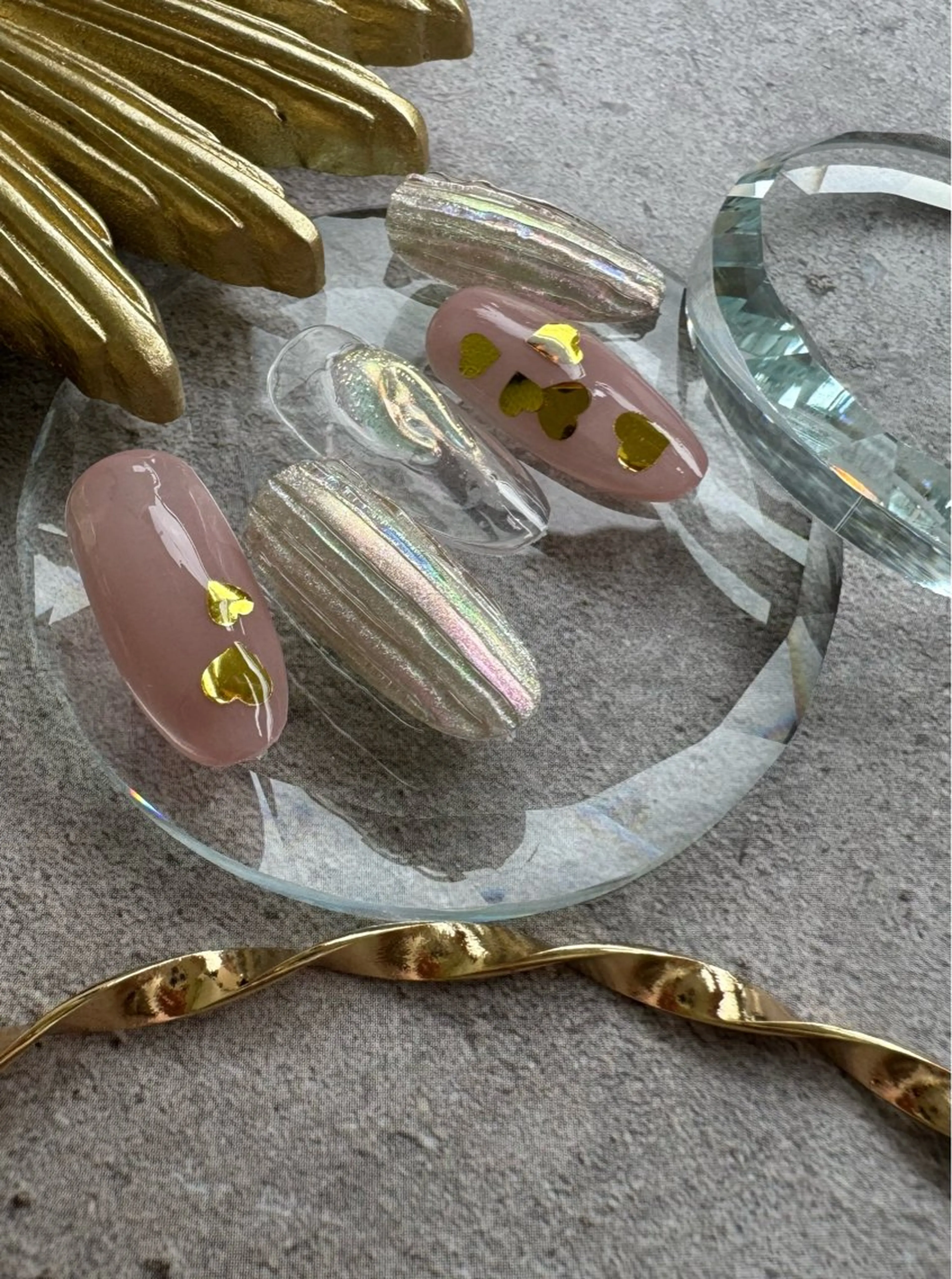 ネイル ゴールド ハート ピンク パープル 赤色 ハンドネイル lune nail_2017のその他イメージ