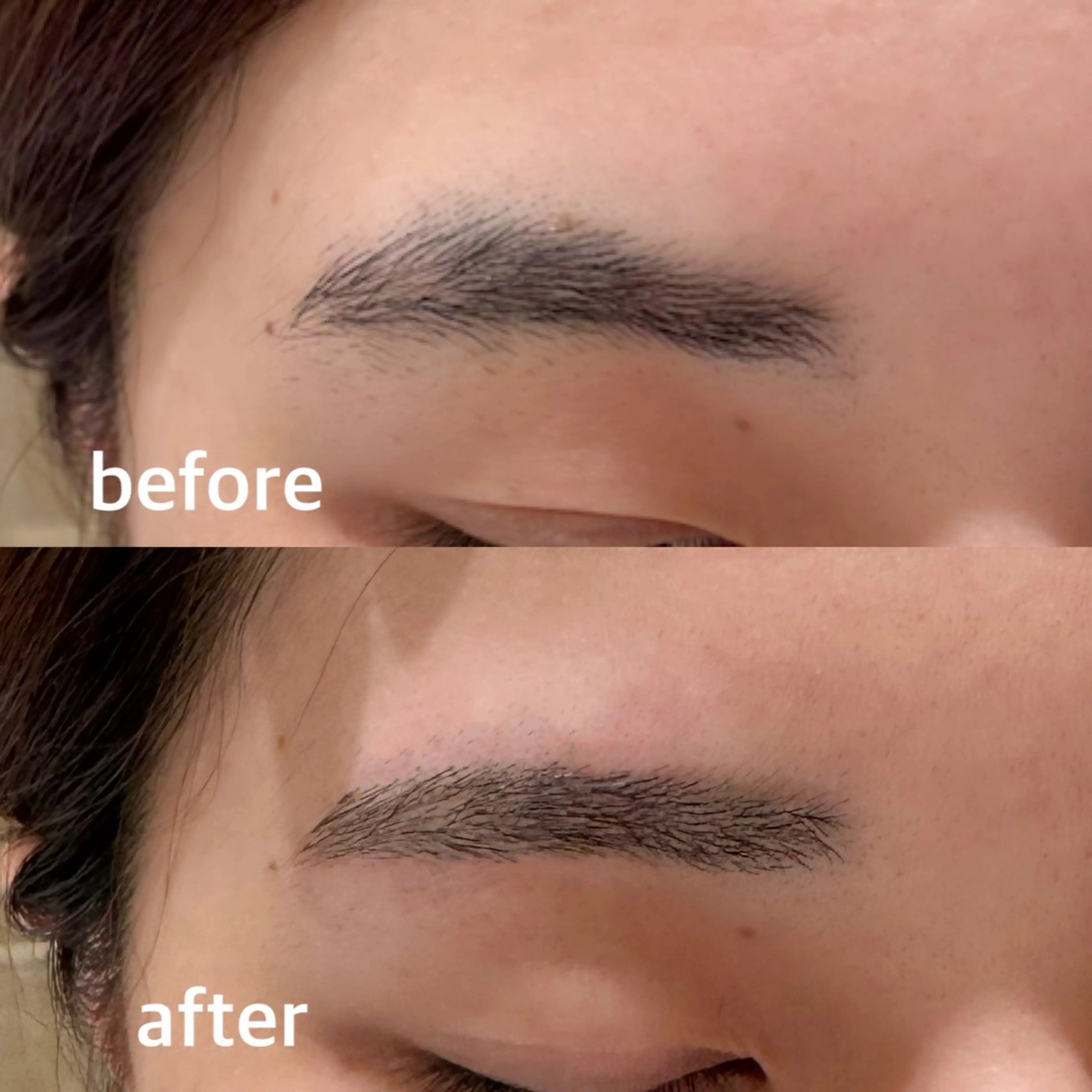 アイブロウ ワックス脱毛 眉カット 透明感カラー/顔周り カット/レイヤーにかのヘアスタイル