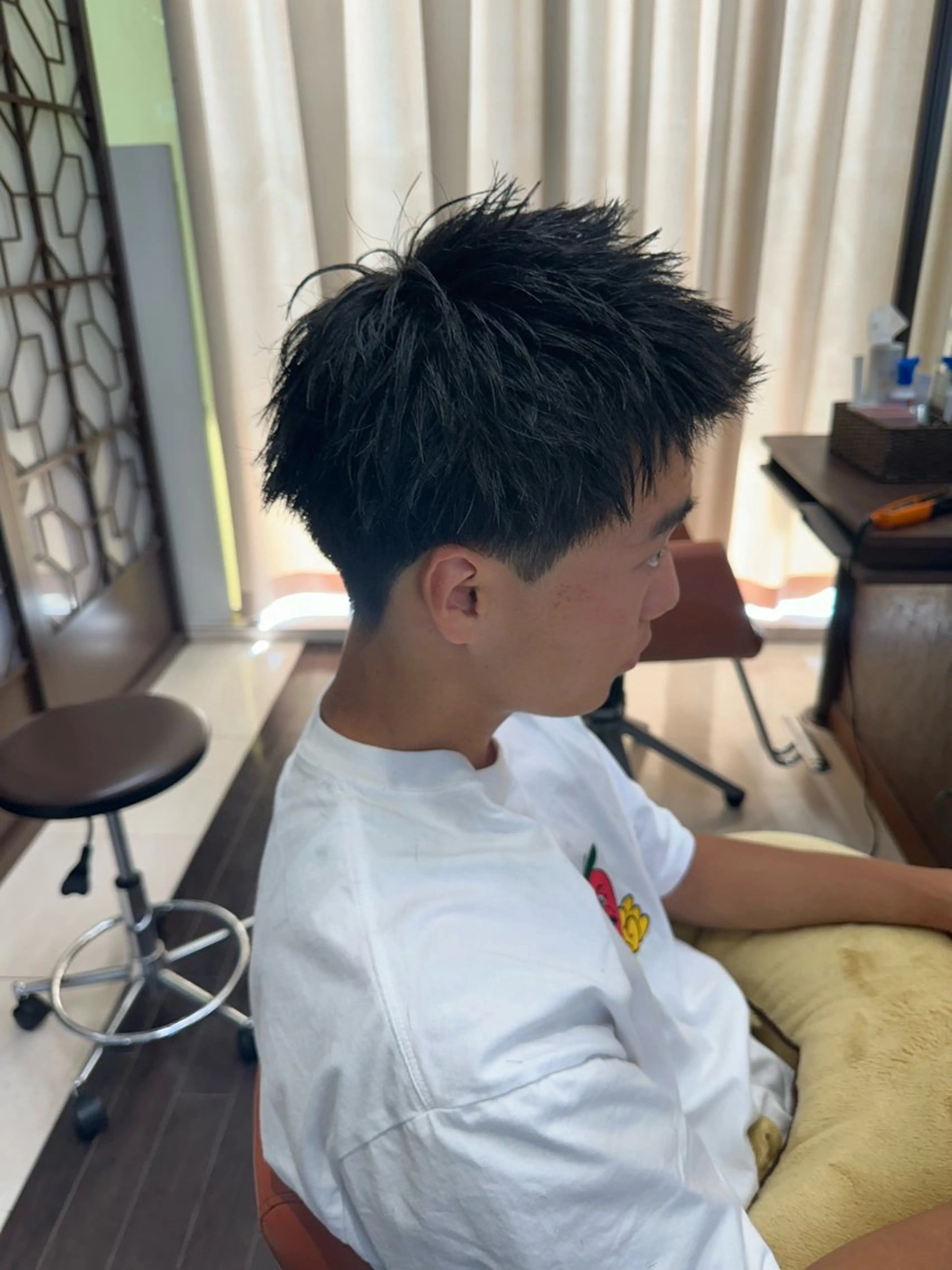 ショート カラー パーマ メンズ スパイキーショート 刈り上げ ショートヘア カット ヘアセット 毎月230人担当/ メンズヘア/清和武虎のヘアスタイル