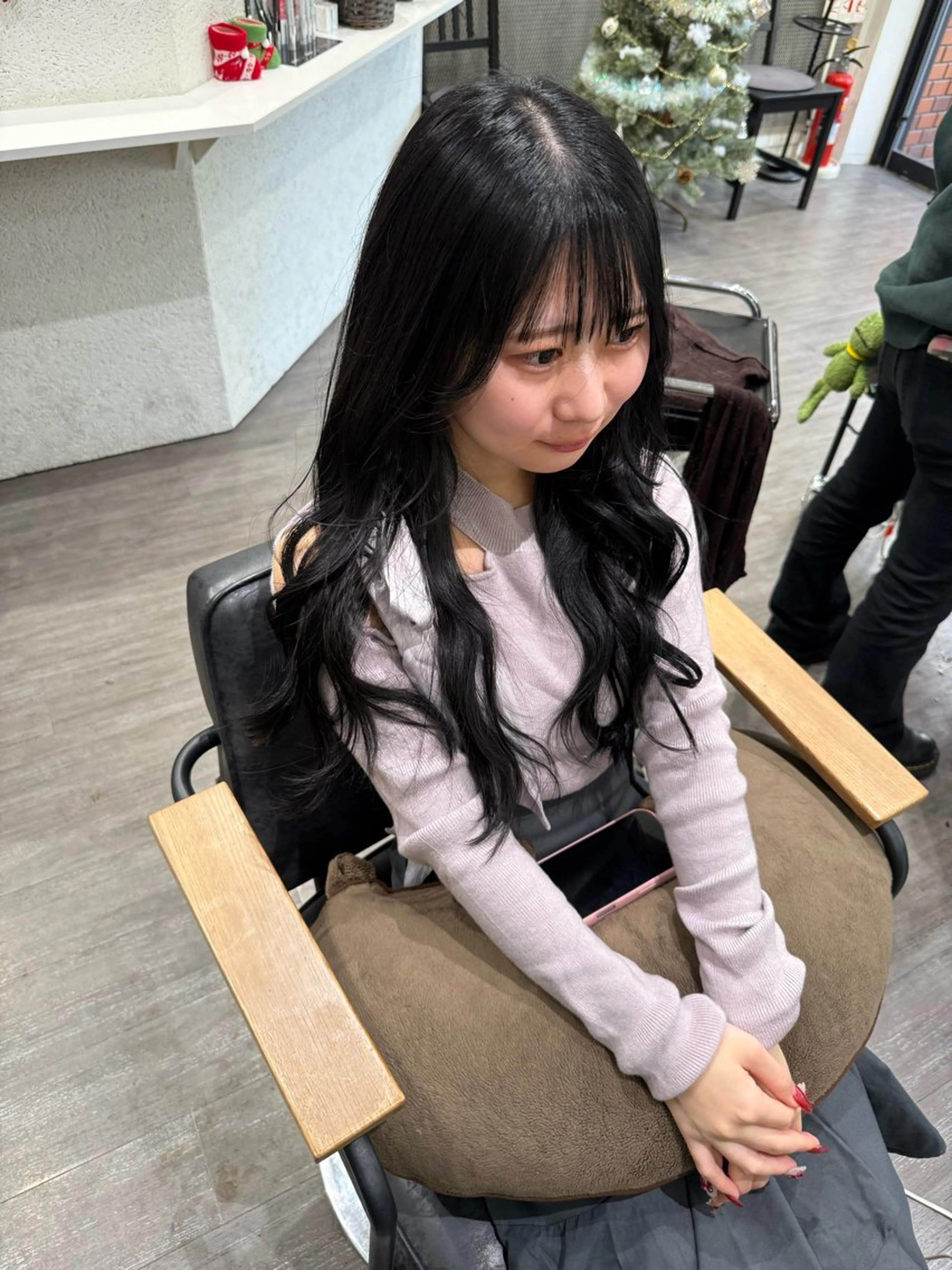 ロング カラー 黒髪 ヘアカラー トリートメント 艶髪レイヤー上田 紗也🇰🇷💗のヘアスタイル