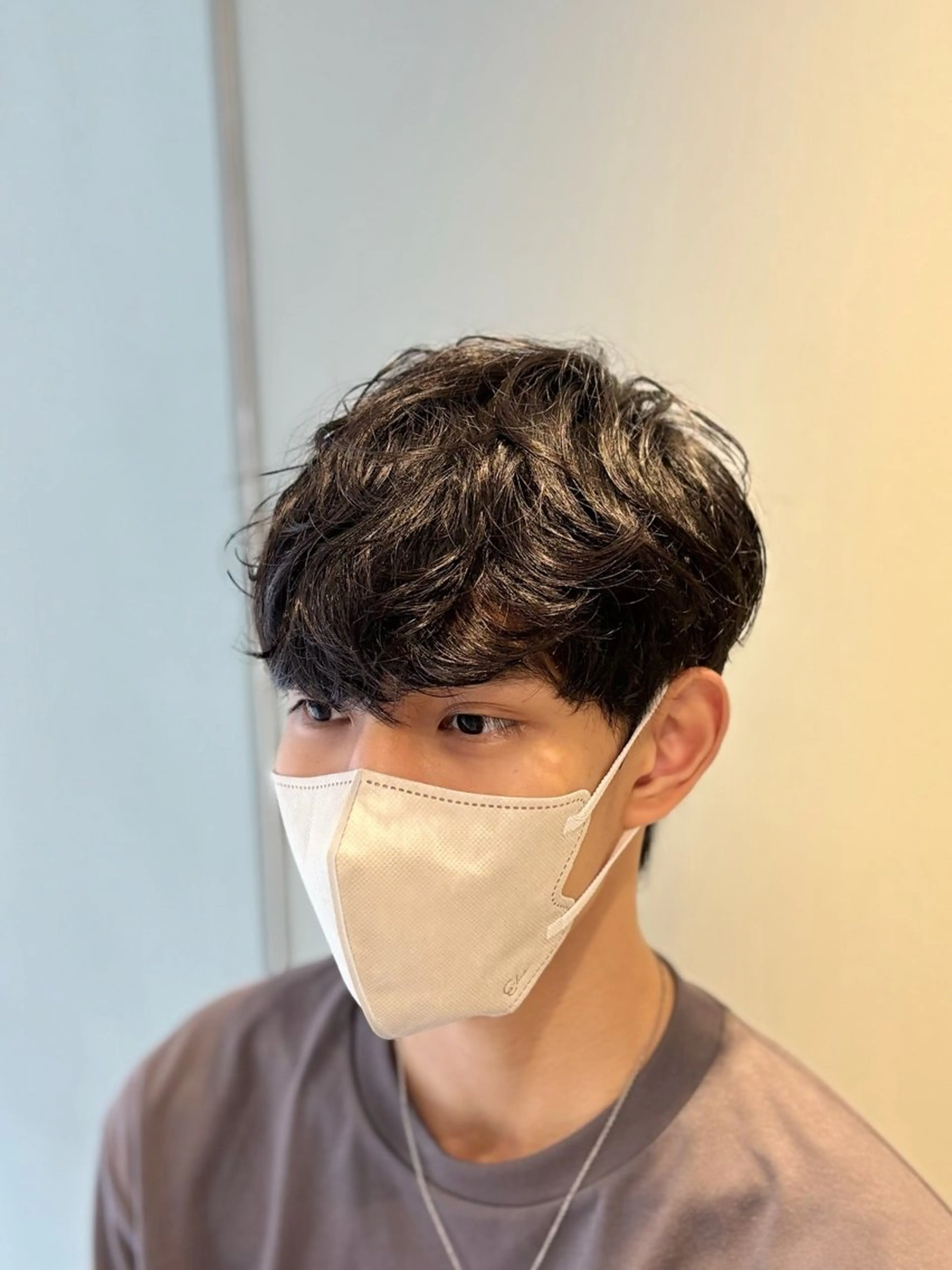 ショート パーマ メンズ カット パーマ 縮毛矯正 韓国メンズヘア/ ダウンパーマ/歩夢のヘアスタイル