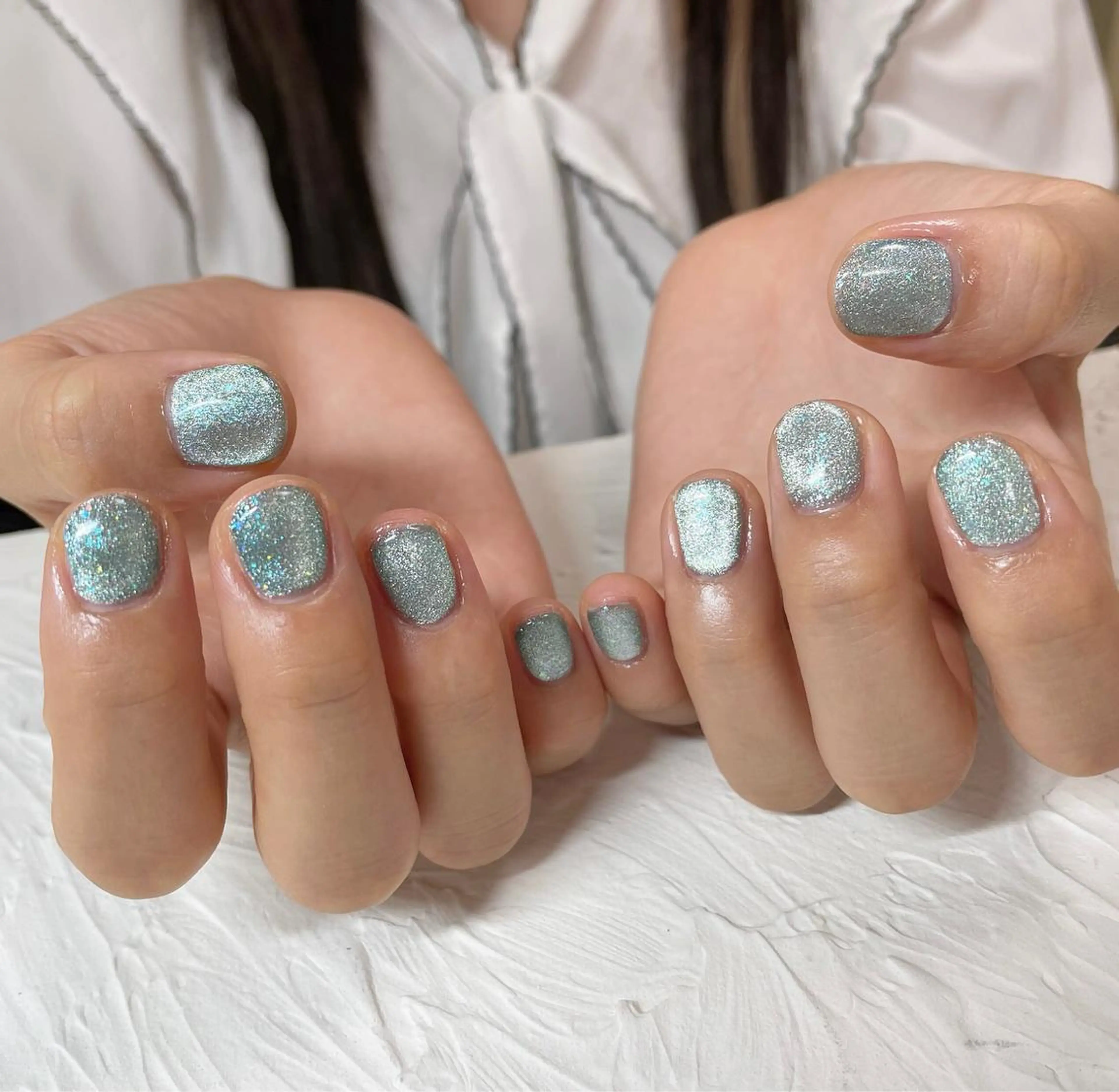 ネイル 水色 マグネットネイル 🔷ﾐﾅﾐﾈｲﾙ🔷 やり放題ネイル渋谷2のネイルデザイン