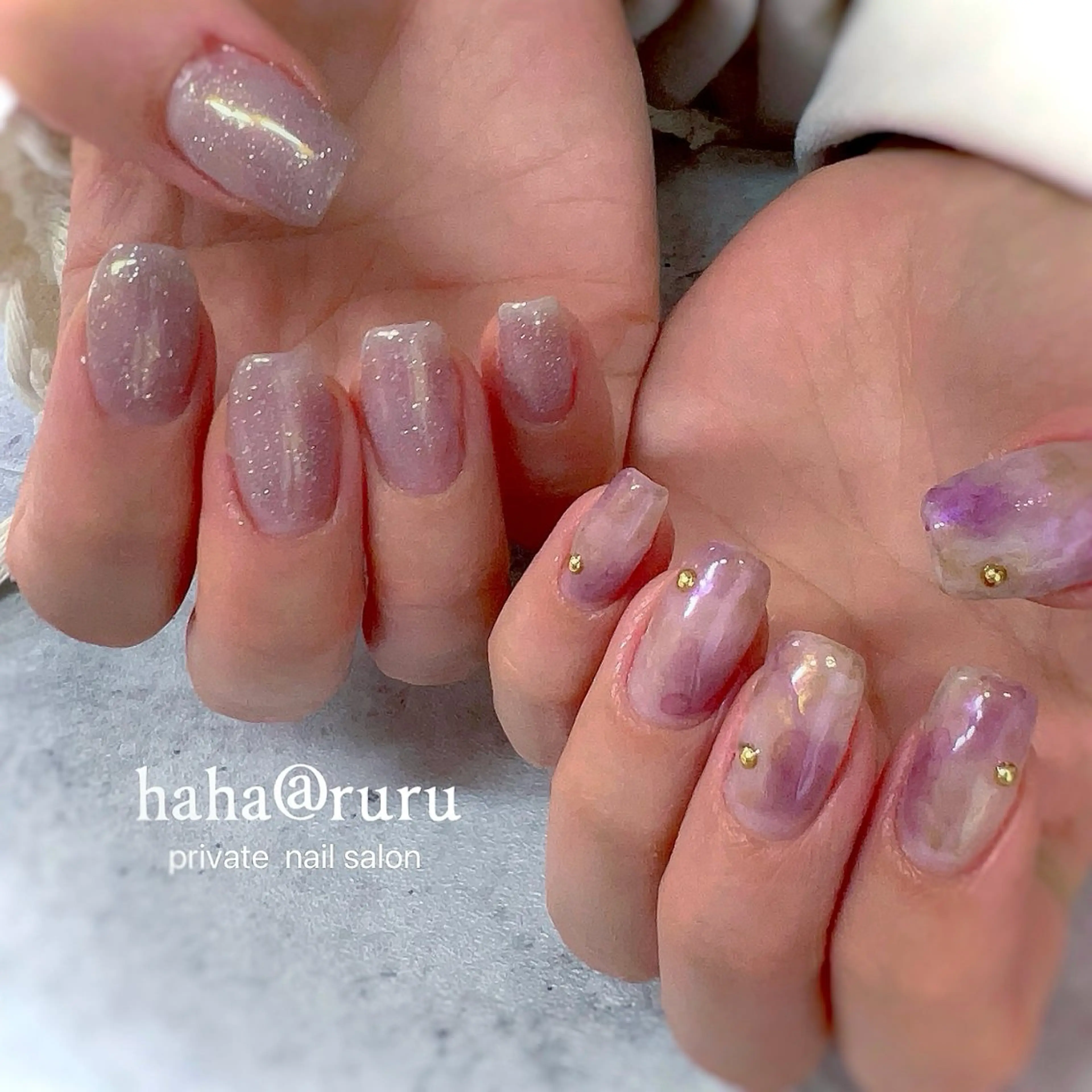ネイル オーロラネイル フラッシュネイル ニュアンスネイル haha@ ruruのネイルデザイン
