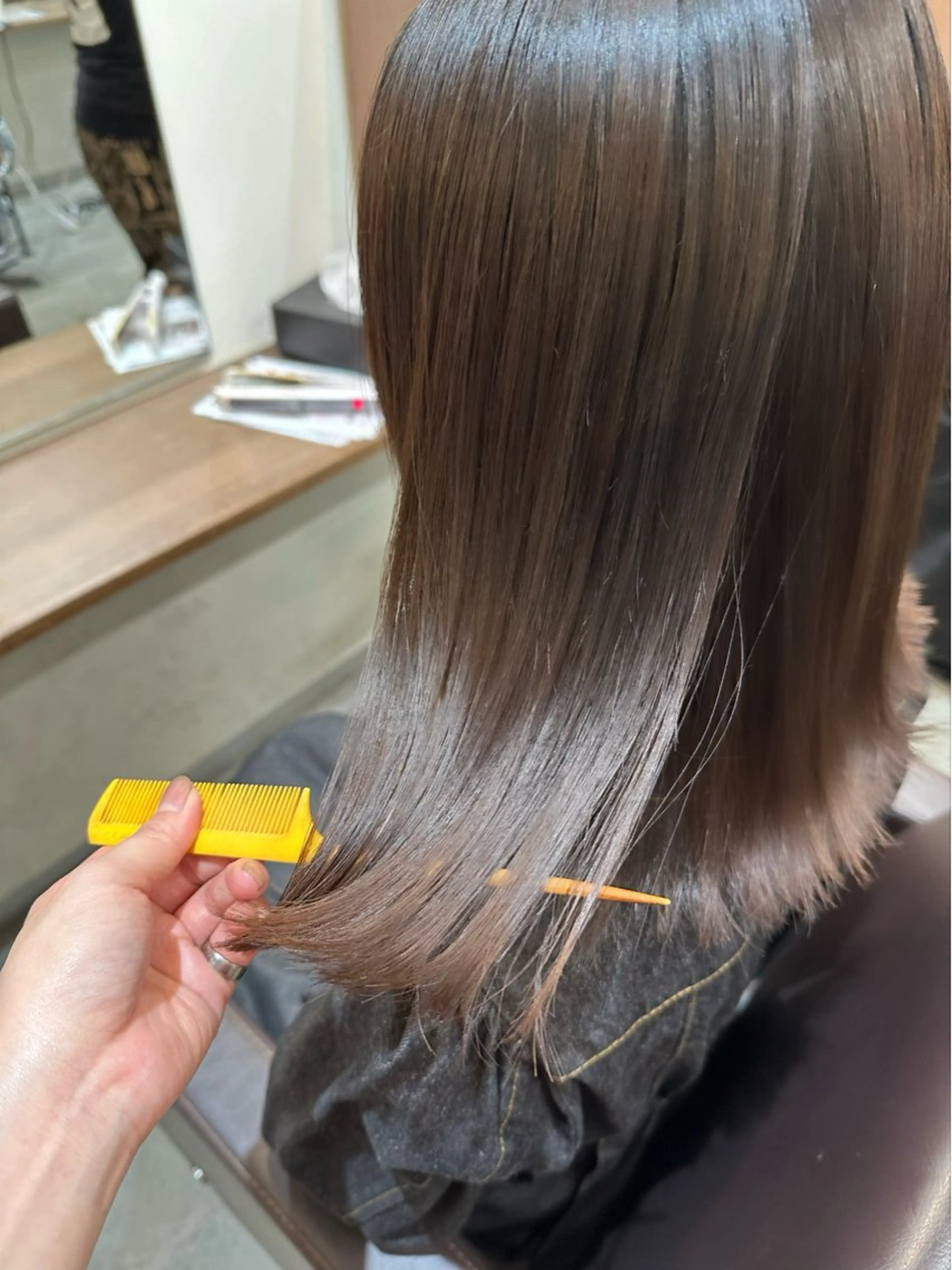 ミディアム 縮毛矯正 トリートメント 縮毛矯正+モテカラー 🎀✨mihoのヘアスタイル