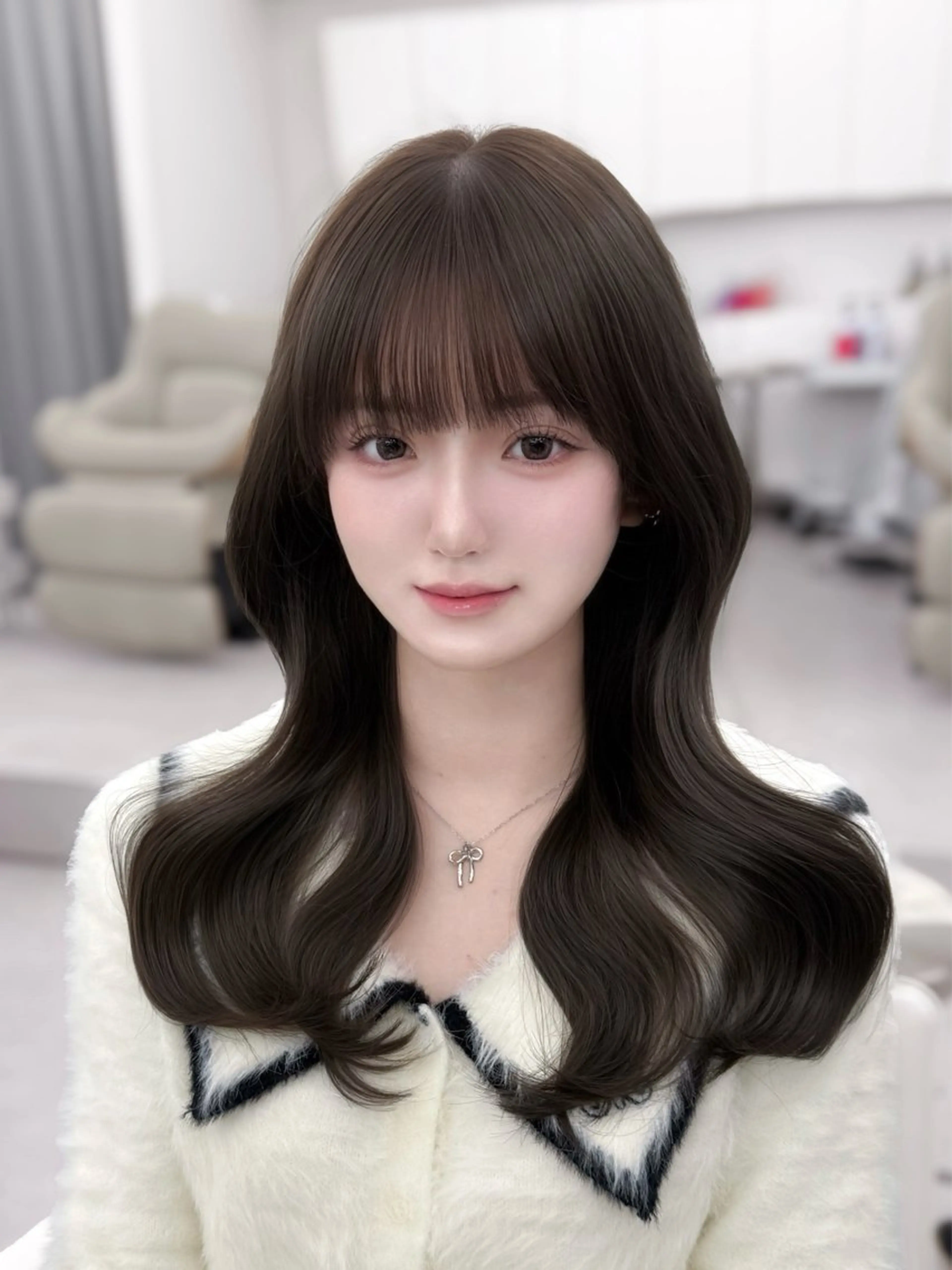 ロング カラー カット ヘアカラー トリートメント 韓国ガーリーヘア🎀 Sayaka🤍のヘアスタイル