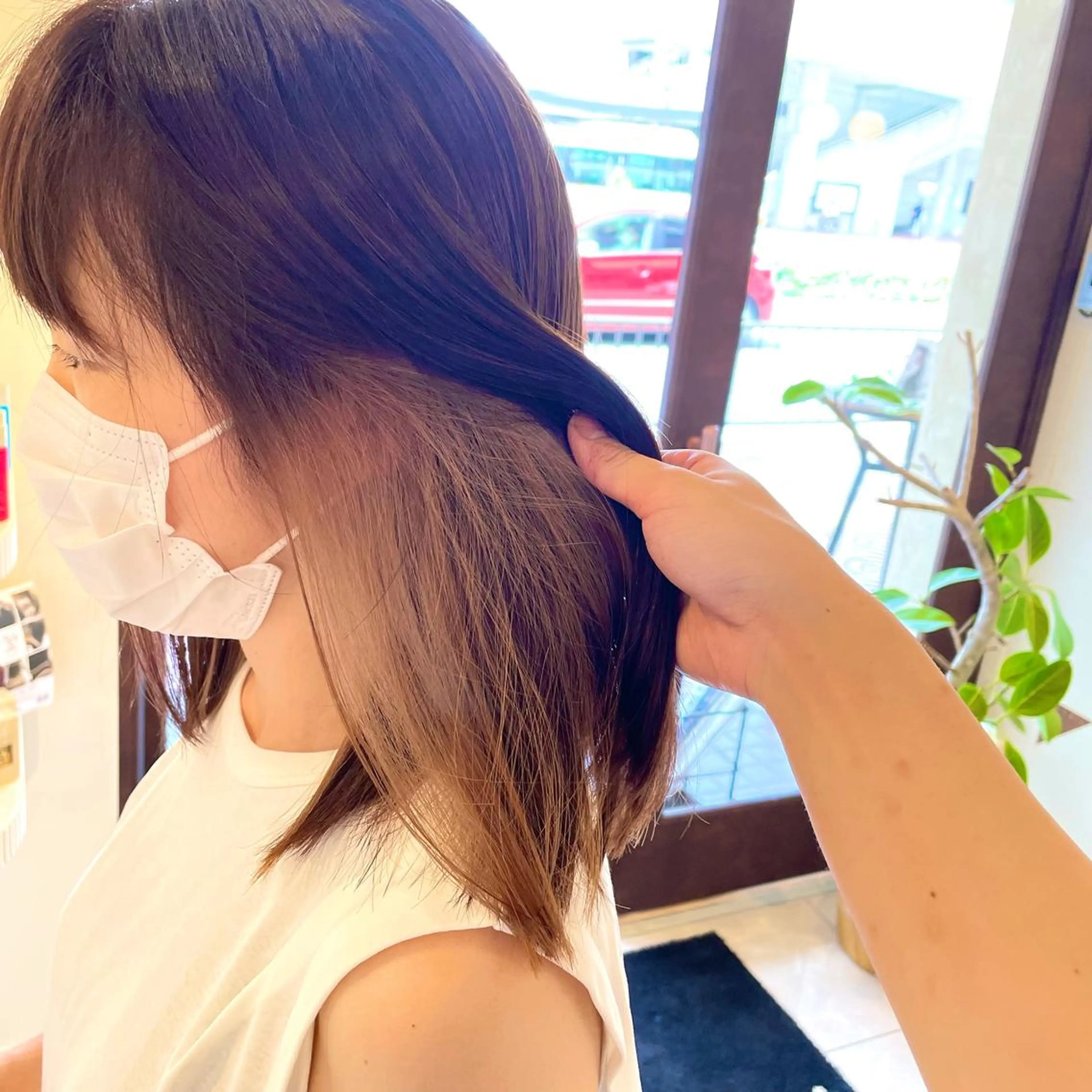 ミディアム 心斎橋/ブリーチなし 髪質改善/レイヤーのヘアスタイル