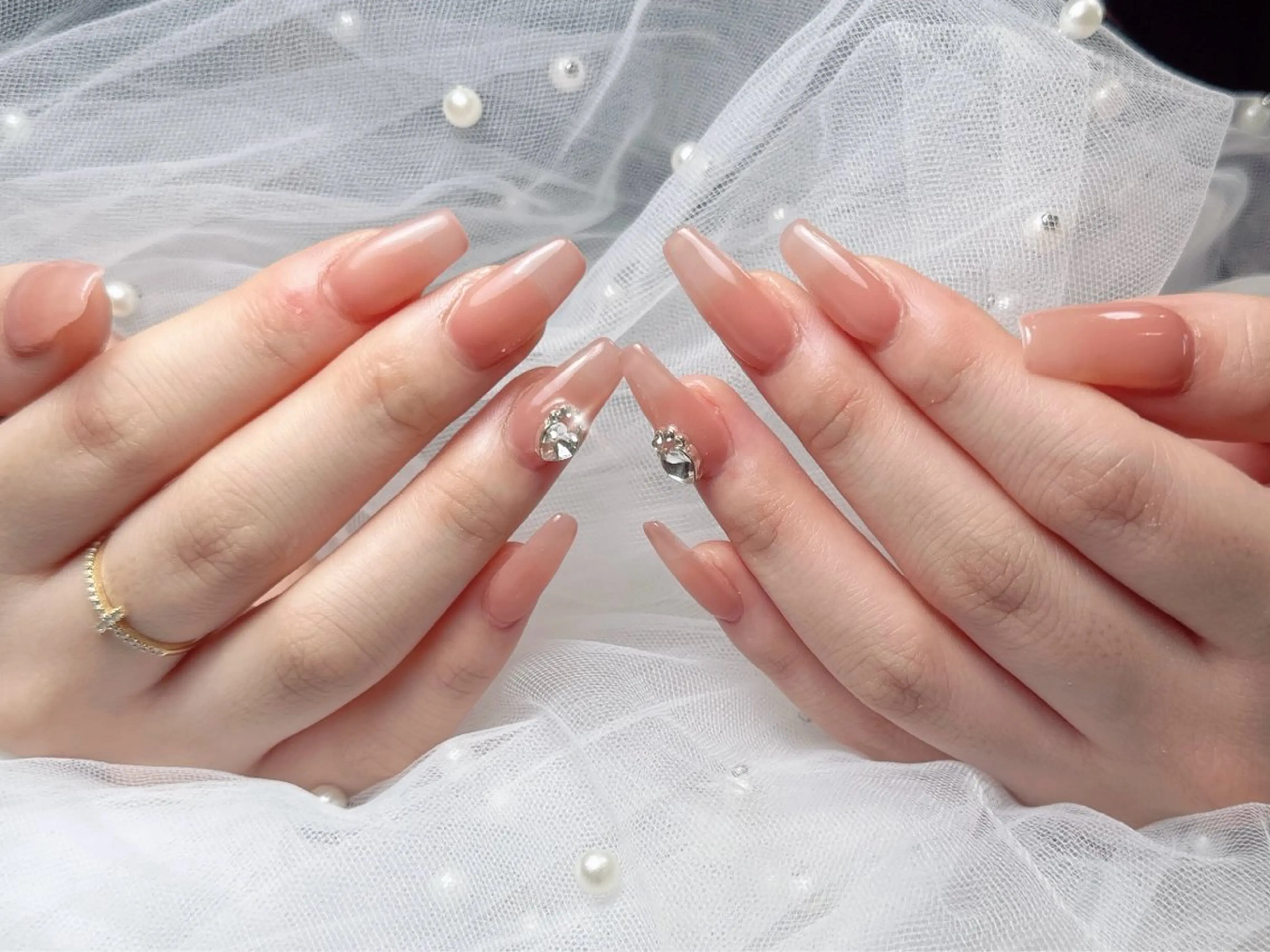 ネイル フレンチネイル ジェルネイル ハート 韓国ネイル マグネットネイル ハンドネイル ネイルサロン lotusのネイルデザイン