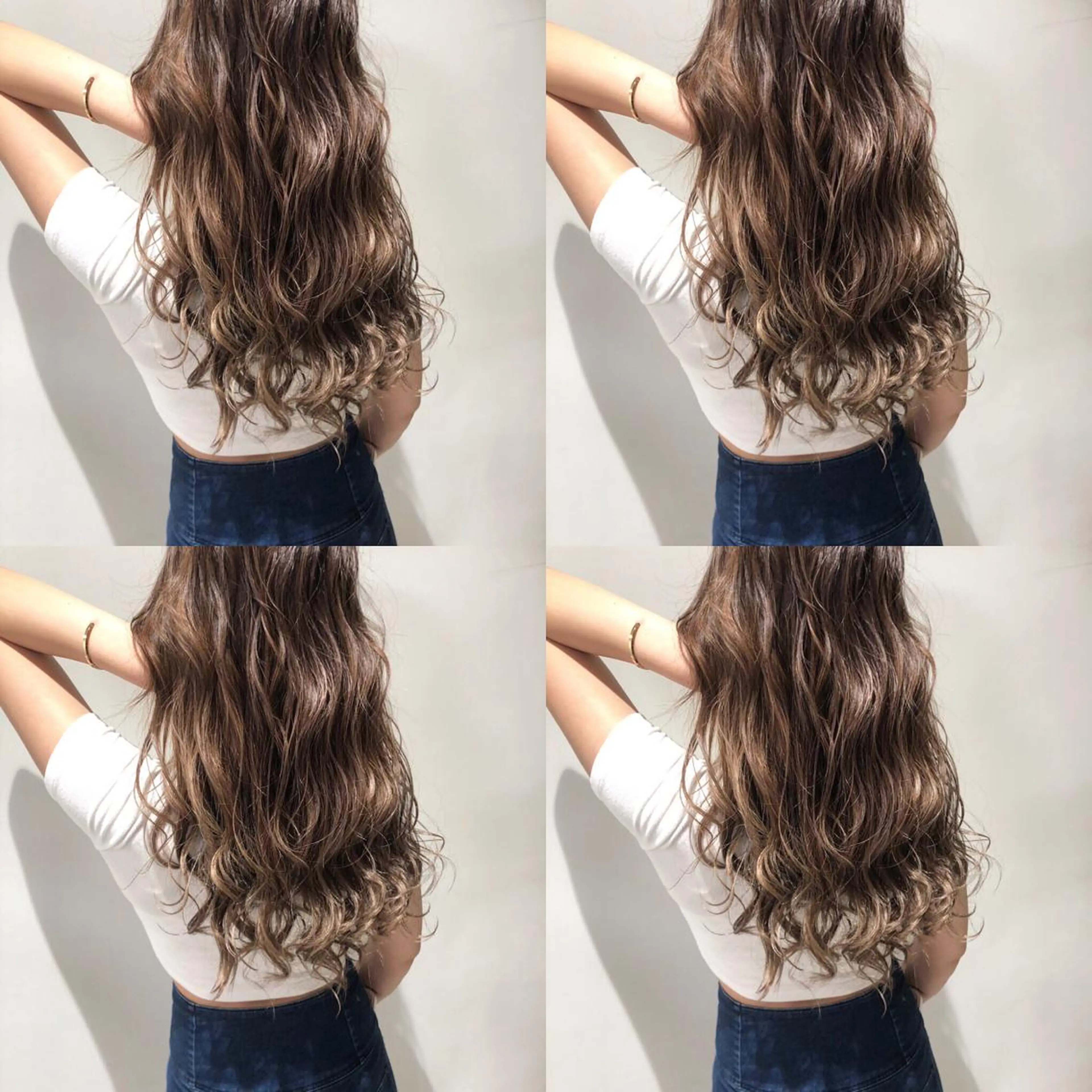 ロング カラー アディクシーカラー アッシュ バレイヤージュ 透明感カラー グラデーションカラー レイヤー/韓国/ 顔周り/しんやのヘアスタイル