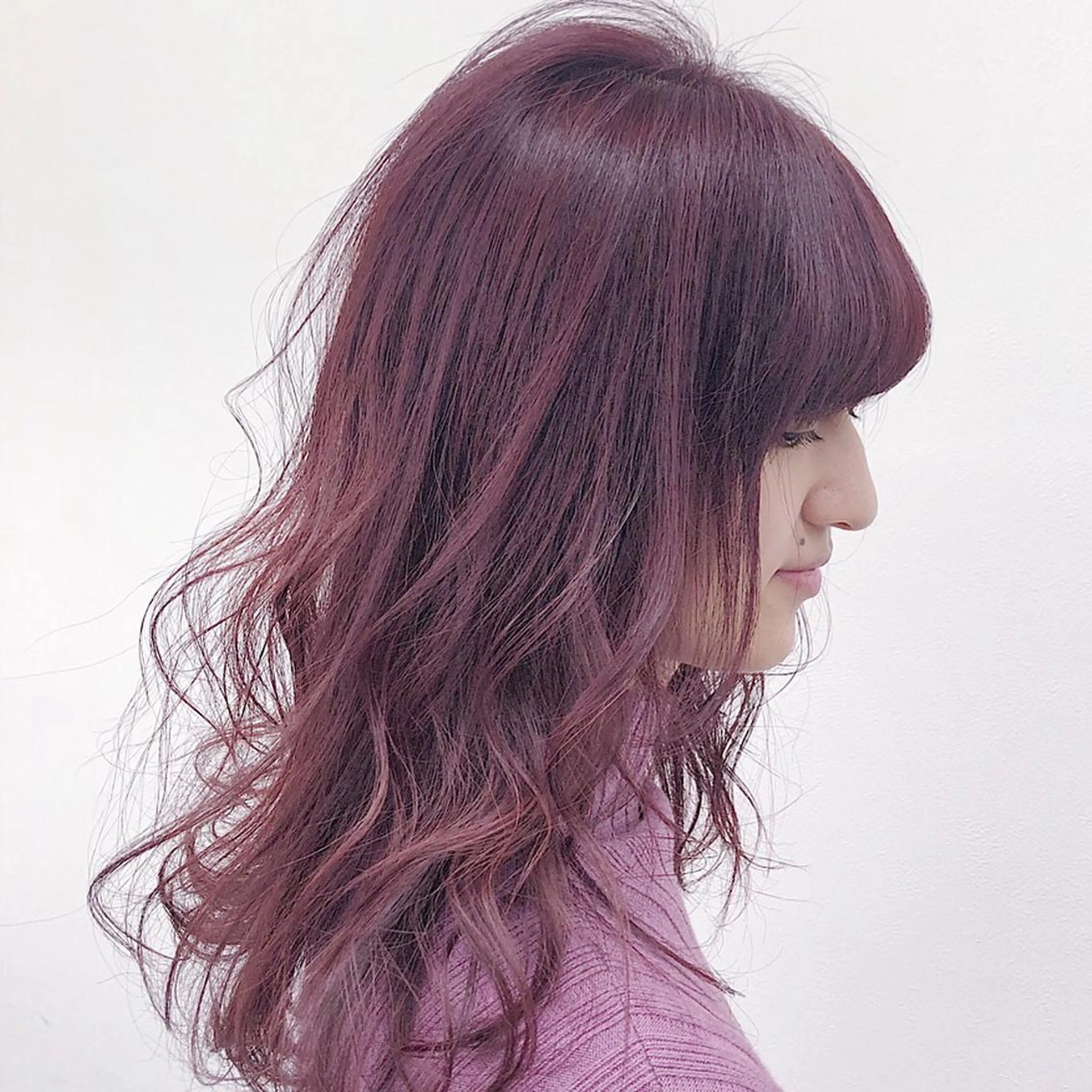 ミディアム カラー ピンクカラー 柔らかbeige モトキのヘアスタイル