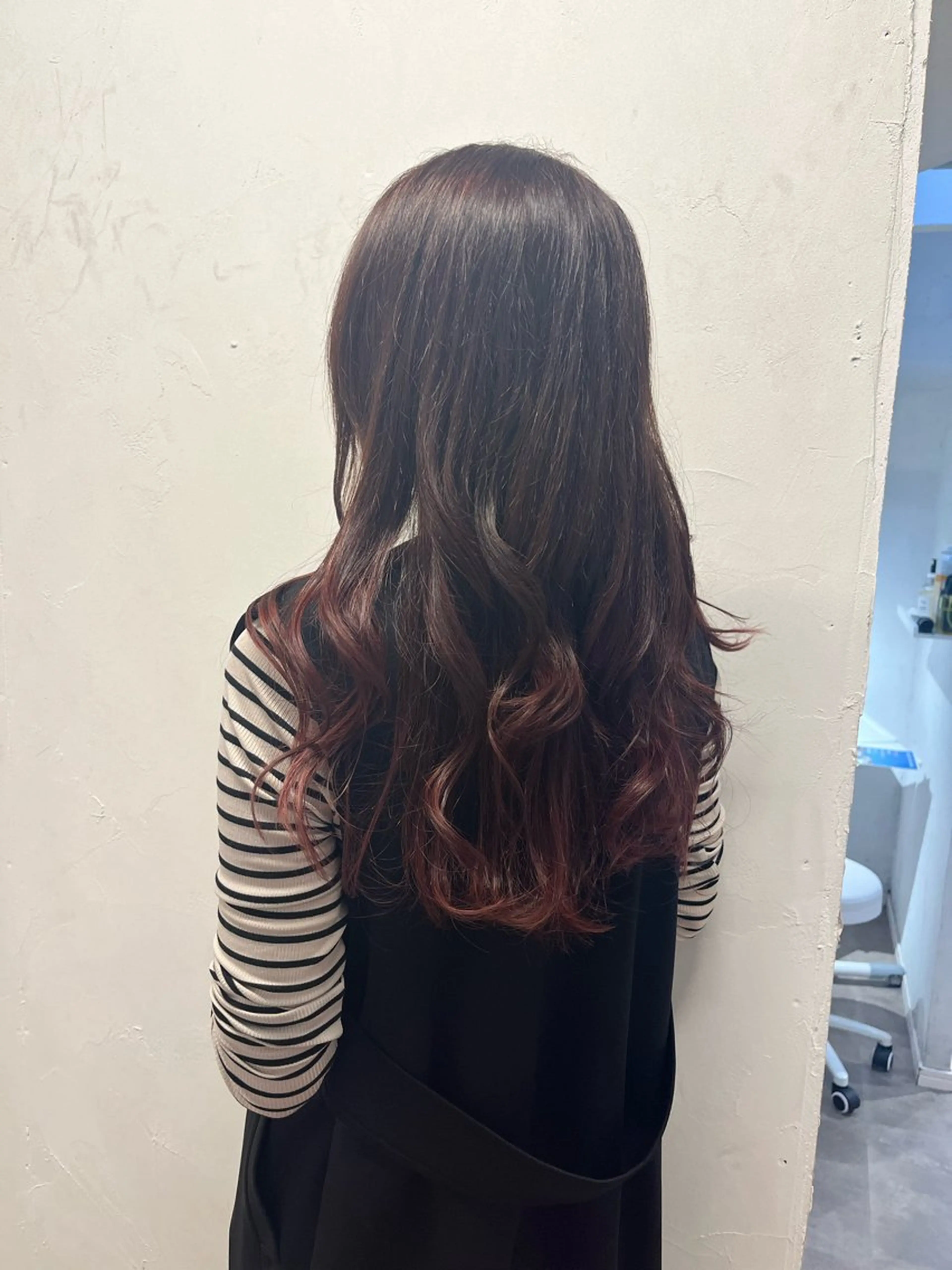 ロング ピンクブラウン ヘアカラー オダセイナ /石橋阪大前のヘアスタイル