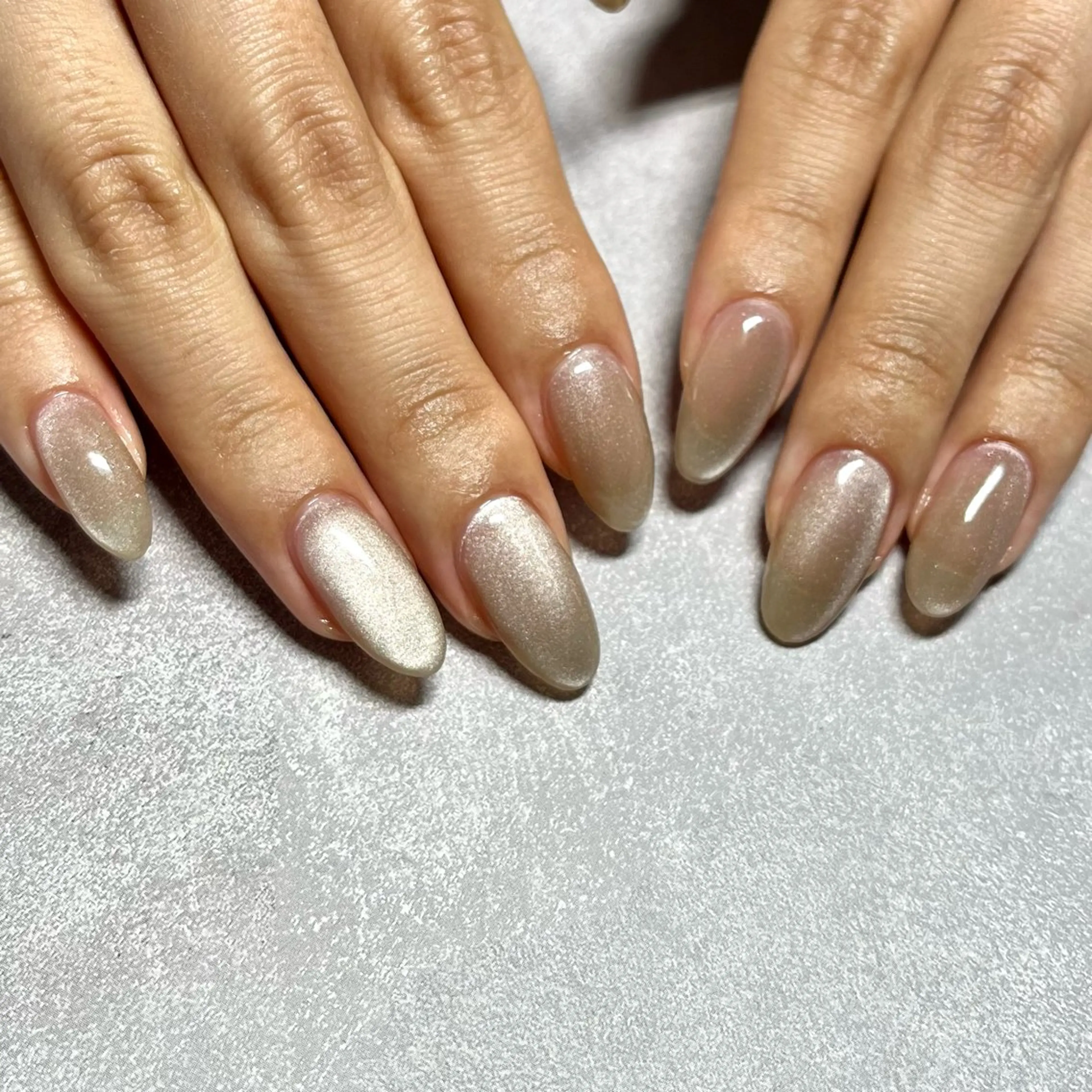 ネイル ブラウン マグネットネイル ピンク ピンクベージュ kupu所属・ネイルサロン kupuのネイルデザイン