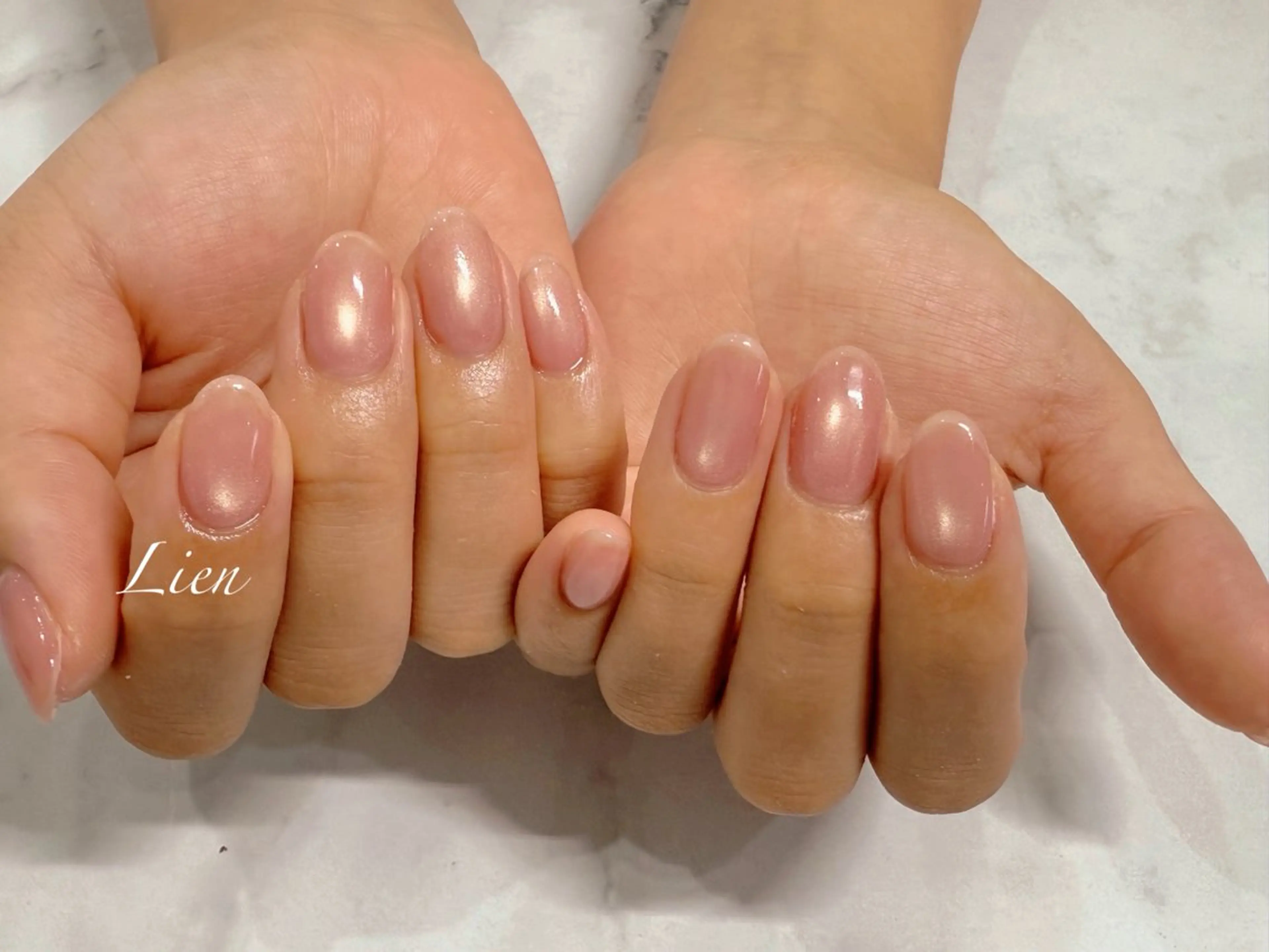 ネイル 長さ出し フットネイル フレンチネイル ジェルネイル ガラスフレンチ ハンドネイル Lien（リアン） 銀座駅6分のネイルデザイン