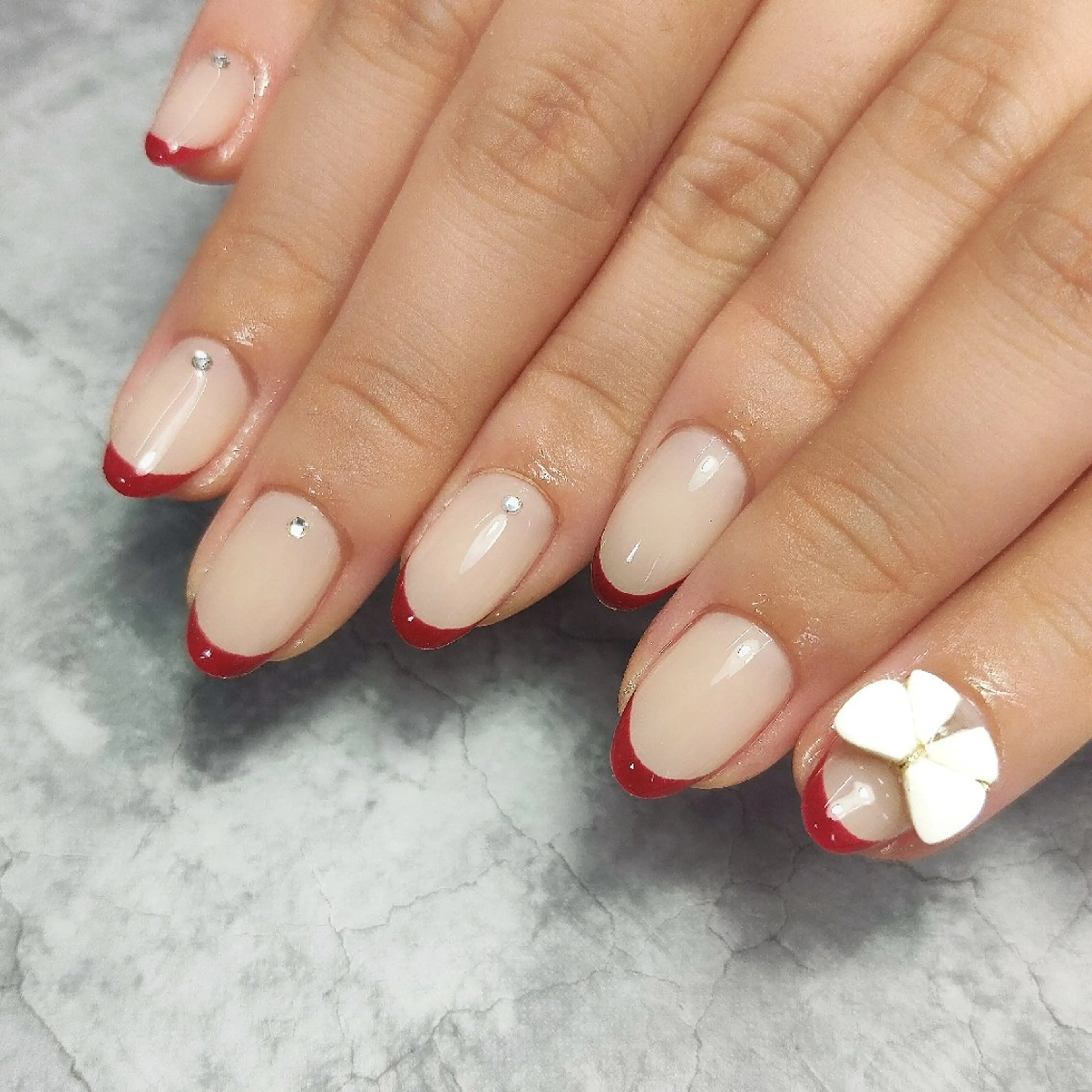 ネイル ボルドー フレンチネイル 個人サロン saltnailのネイルデザイン