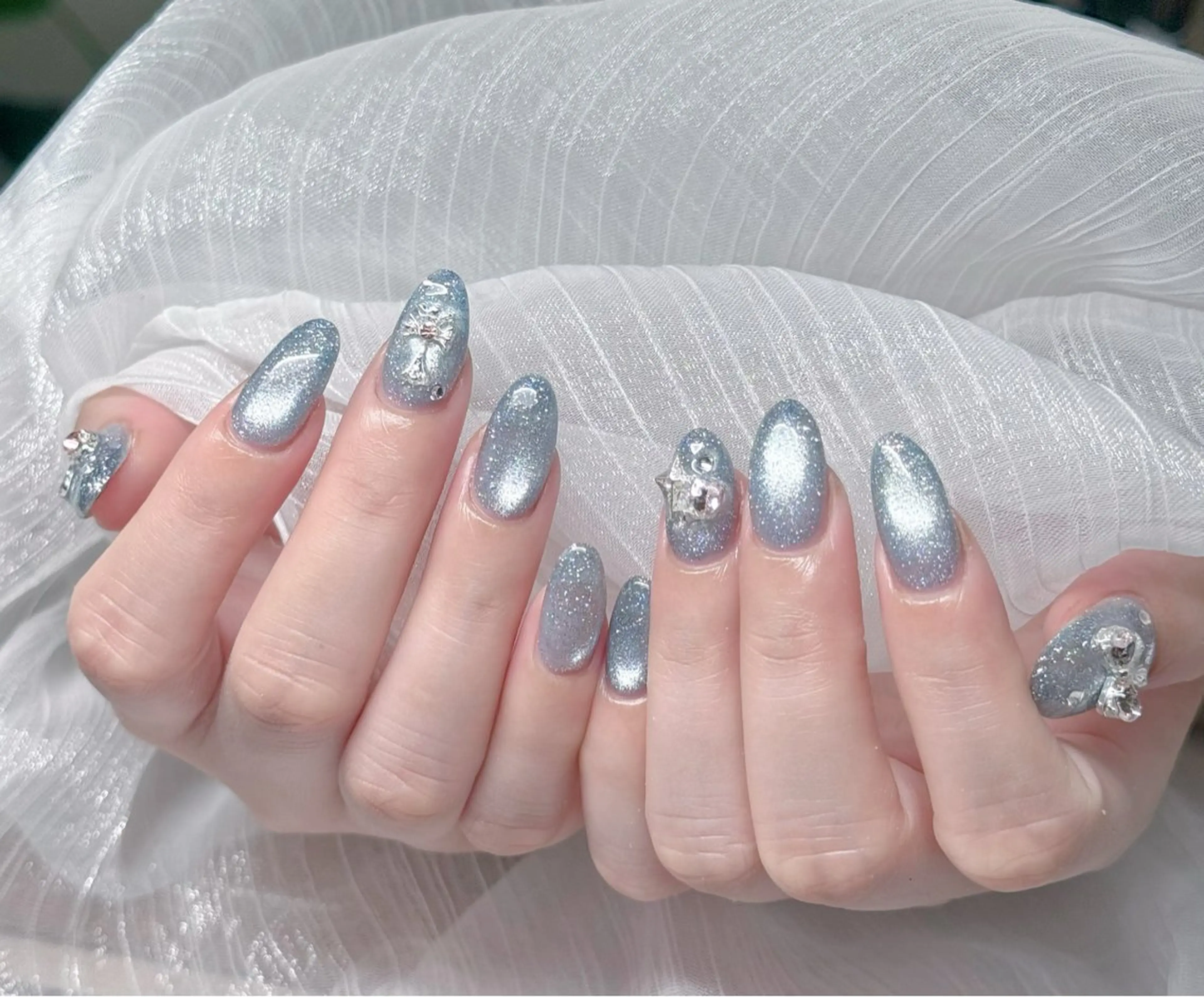 ネイル チークネイル フレンチネイル 韓国ネイル マグネットネイル ミラーネイル ハンドネイル MILO 168 池袋のネイルデザイン