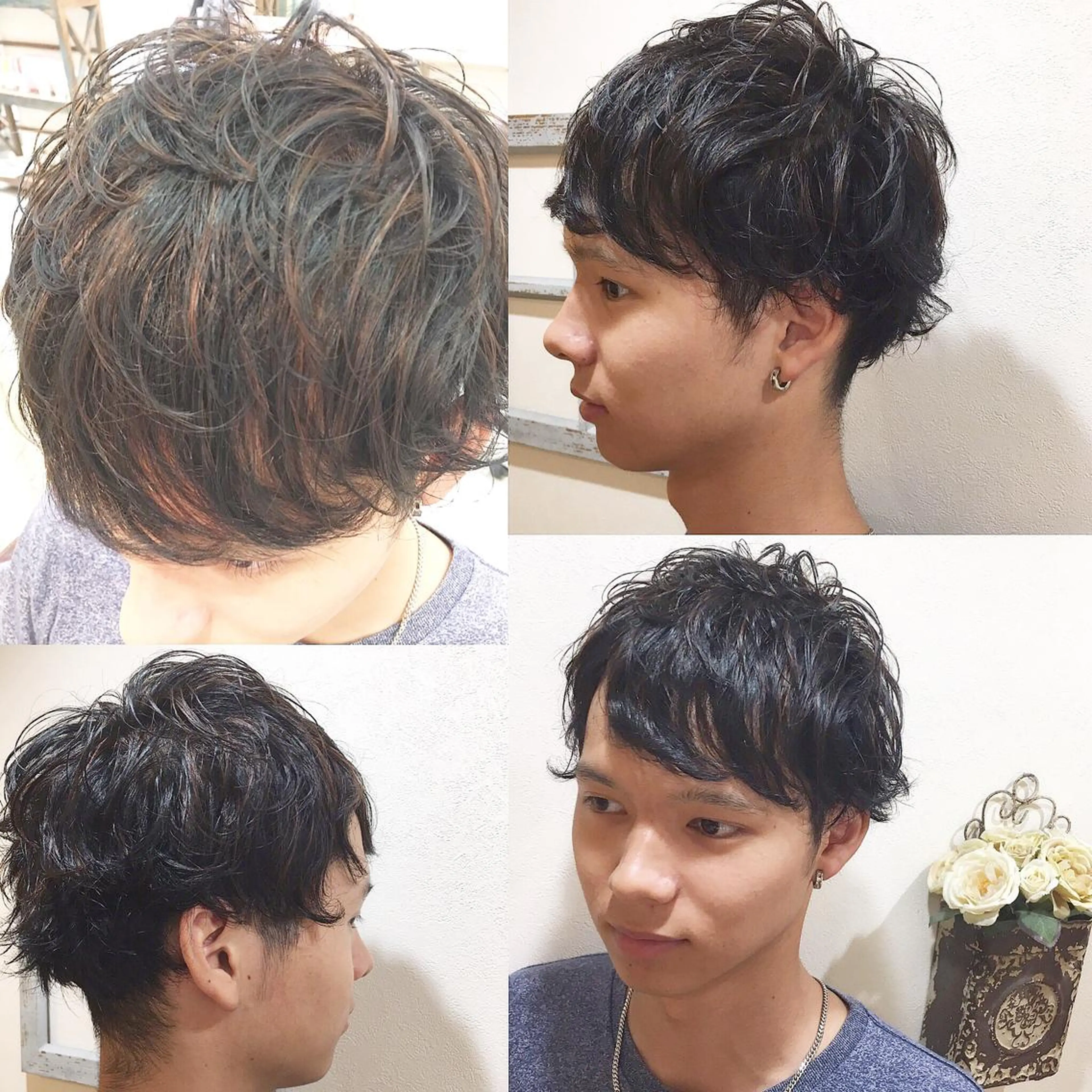 カラー メンズ メンズハイライト ハイライトカラー hair salon Ranun髪質改善のヘアスタイル