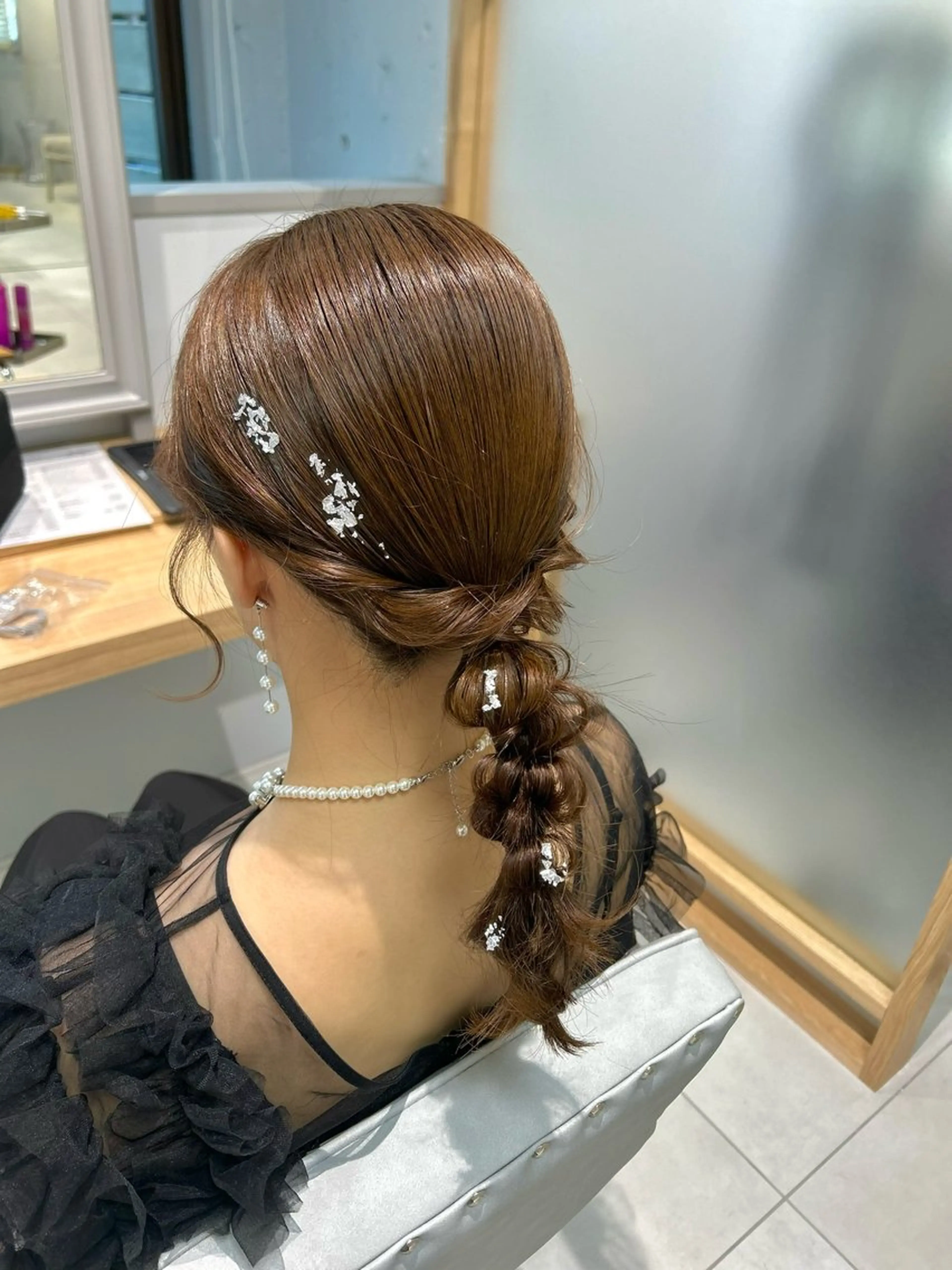 ヘアアレンジ ヘアセット 暖色カラー/アレンジ /束間まつげ🌼のマツエク・マツパデザイン